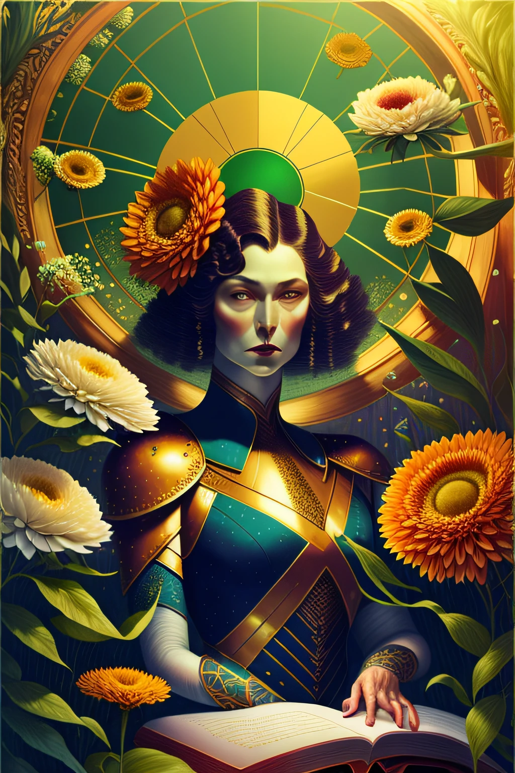 Top quality, masterpiece, super high resolution, (CCDDA Artstyle:1.2), beautiful books blooming in someone's garden,