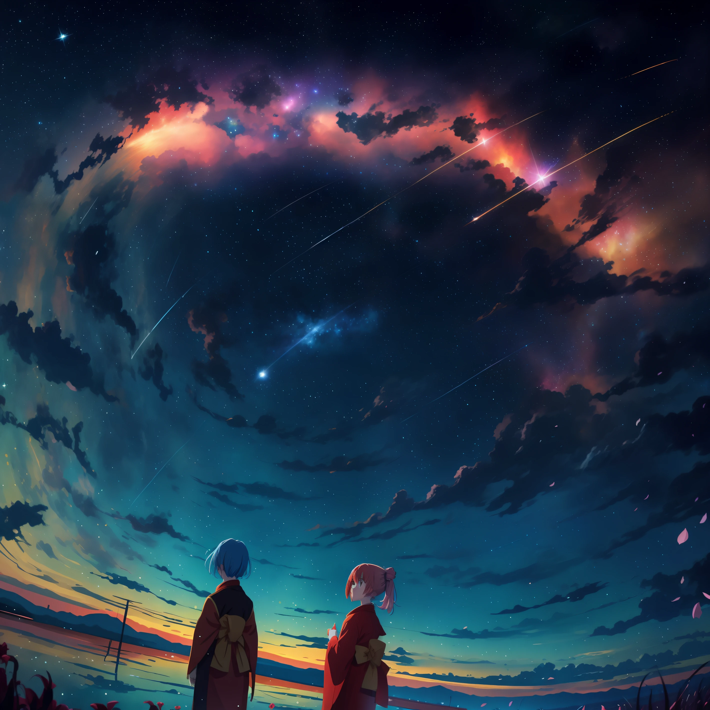 A starry sky,Anime style
