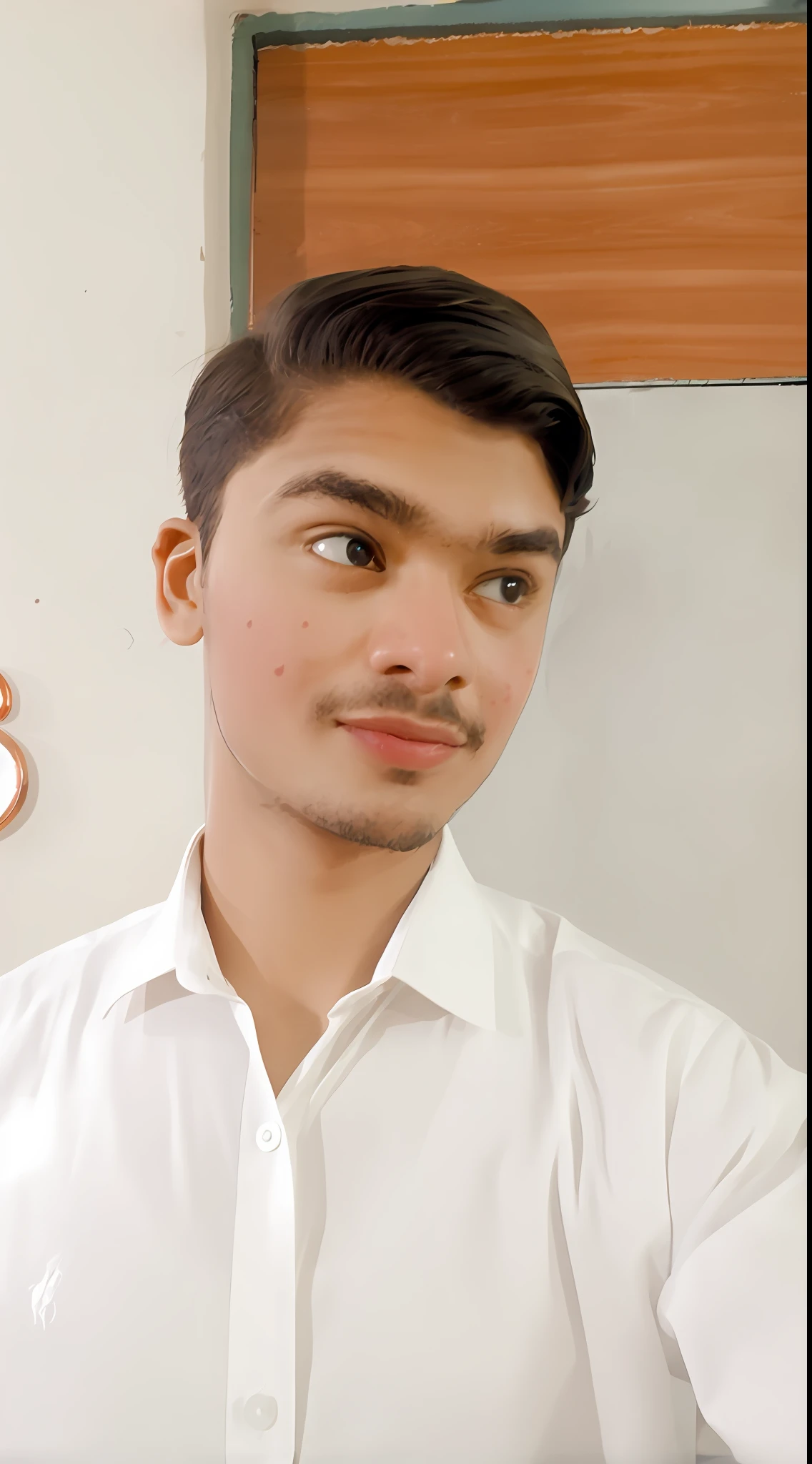 Realistic 3D portrait with unaltered facial texture.