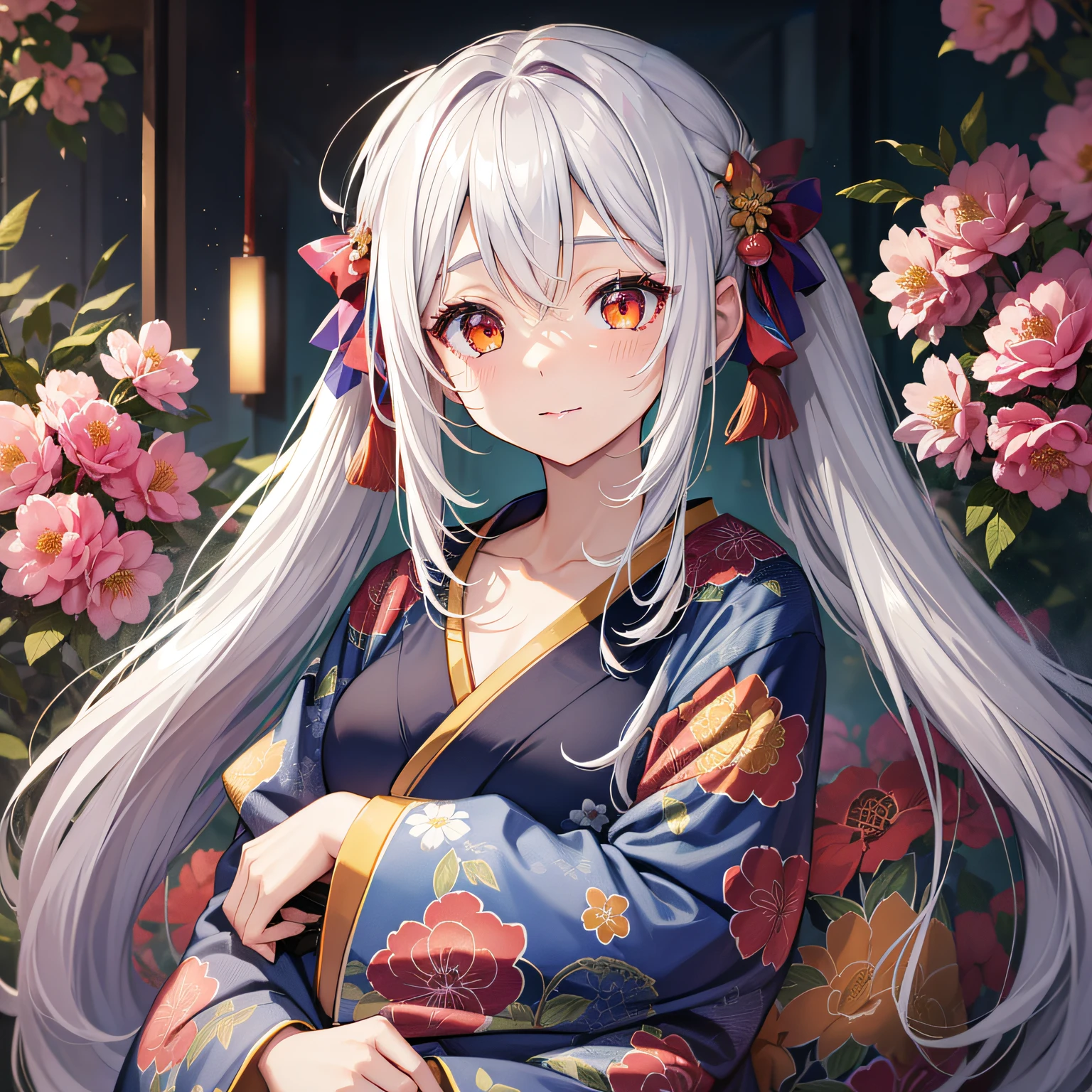 white hair, background
