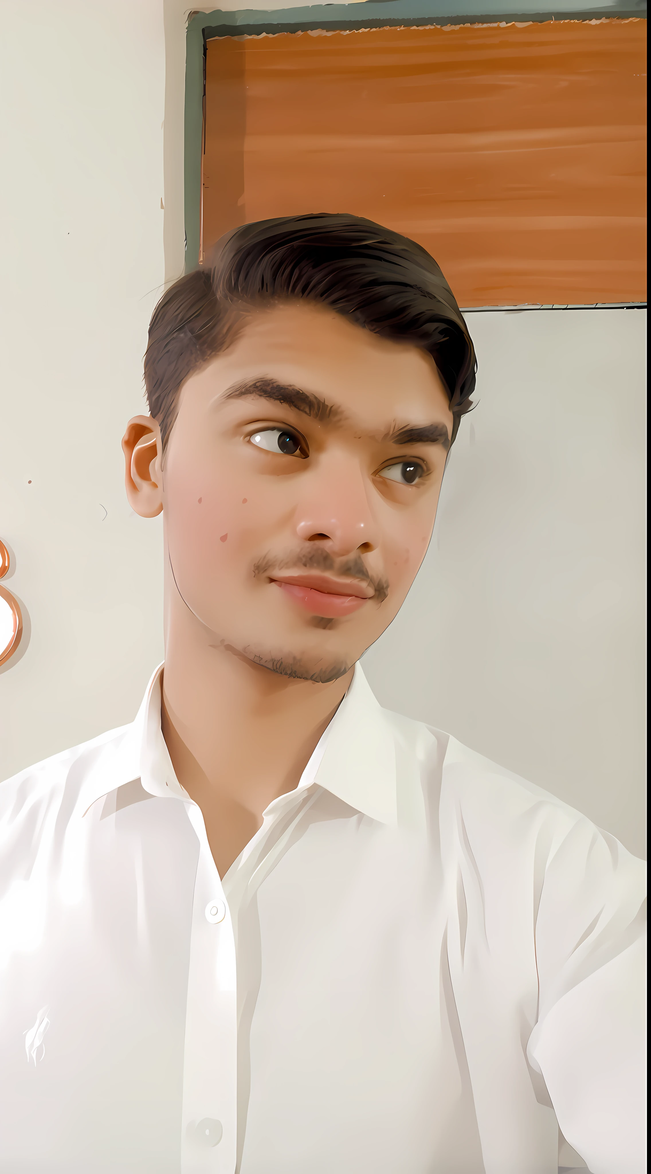 Realistic 3D portrait with unaltered facial texture.