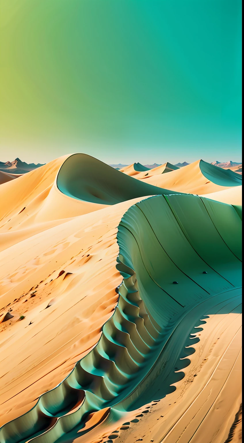 ((A desert)), white colors，green color，freshen，Gradient color，Translucent，k hd，Fine quality，optimum