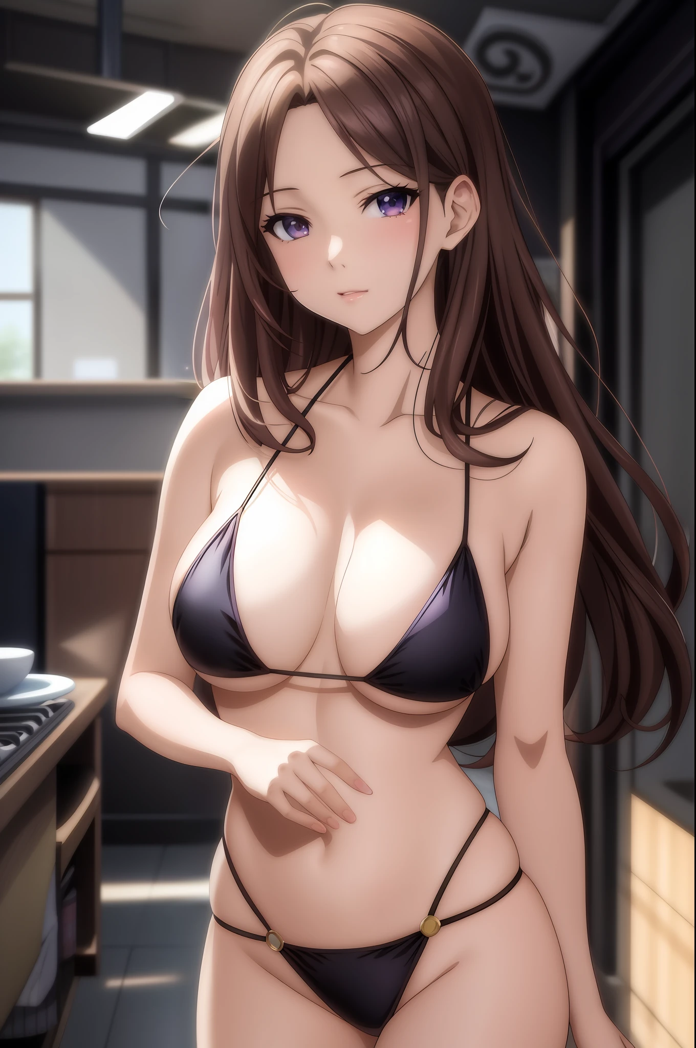 anime girl in a bikini posing in a kitchen, Seductive Anime Girl, Smooth Anime CG Art, oppai, marin kitagawa fanart, charming anime girls, oppai proportions, anime moe art style, Anime Best Girl, beautiful alluring anime woman, Beautiful anime girl, beautiful alluring anime , realistic bikini, makoto shinka, painted in anime painter studio