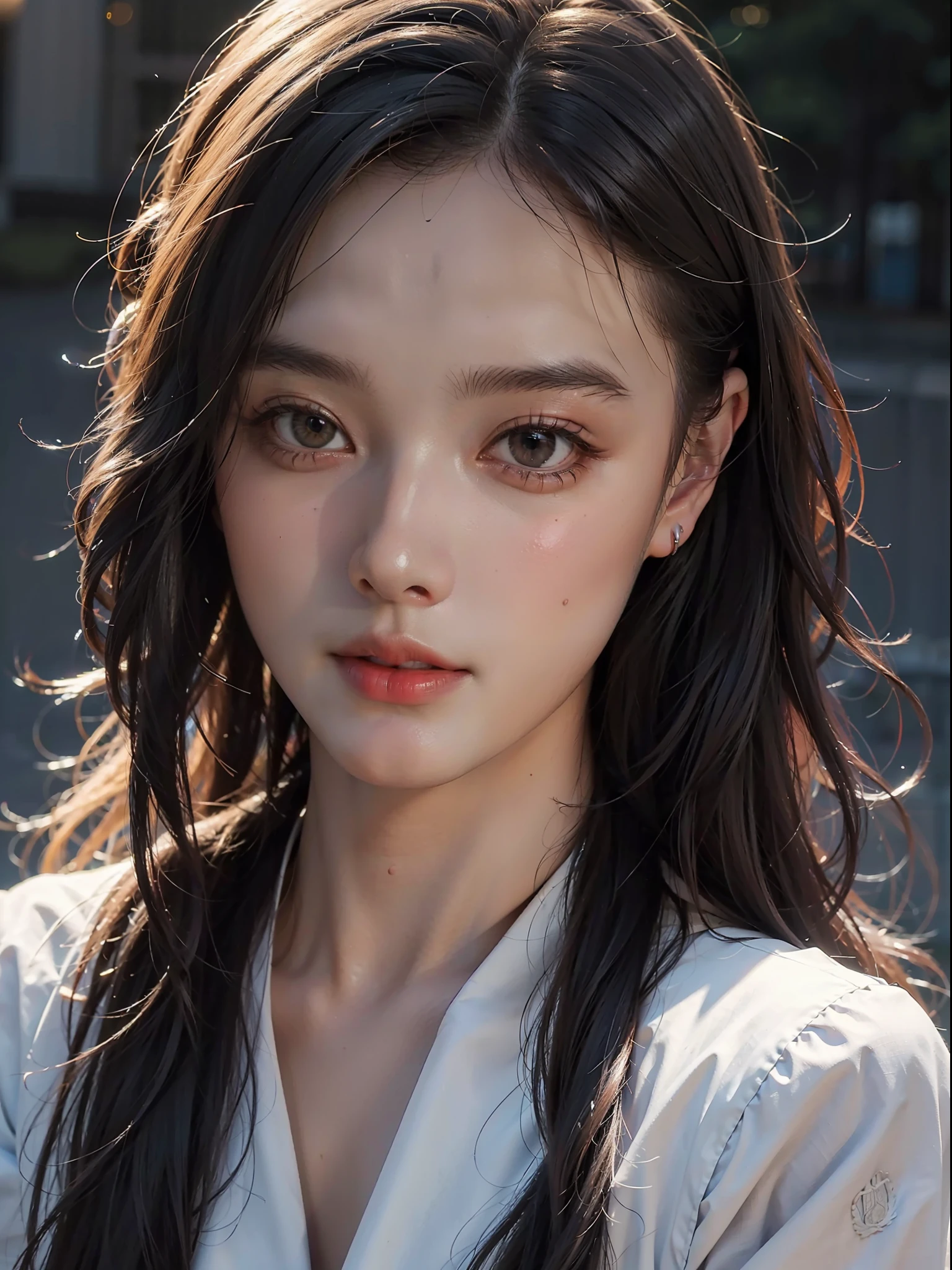 best quality,(RAW photo:1.2),(masterpiece:1.4),(photorealistic:1.4),(highres:1.4), 1girl, depth of field, flight attendant, intricately detailed,8k, extremely detailed, perfect lighting, epic background