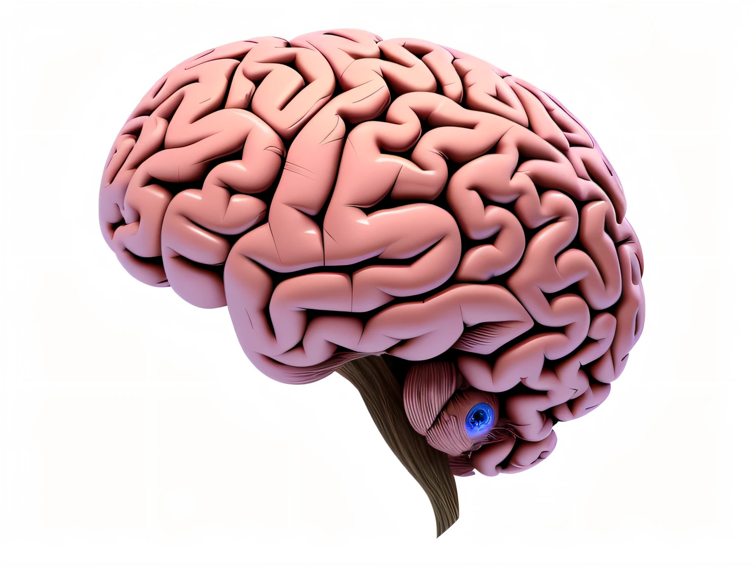 a close up of a human brain on a bege background