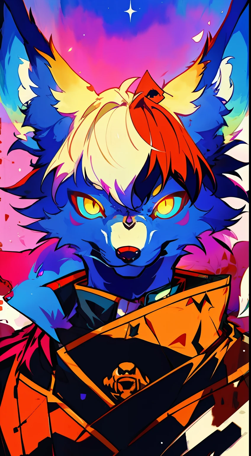 portrait anime adorable anthropomorphic wolf pirate from space, glowing eyes with reflection, watercolor, space background, Yoshikata Amano, Edwin Landseer, Ismail Inceoglu, Russ Mills, Victo Ngai, Bella Kotak, hyperdetailed 8K resolution HDR DSLR, ultra detailed, ultra quality, CGSociety, intricately detailed, color depth, anthro wolf pirate