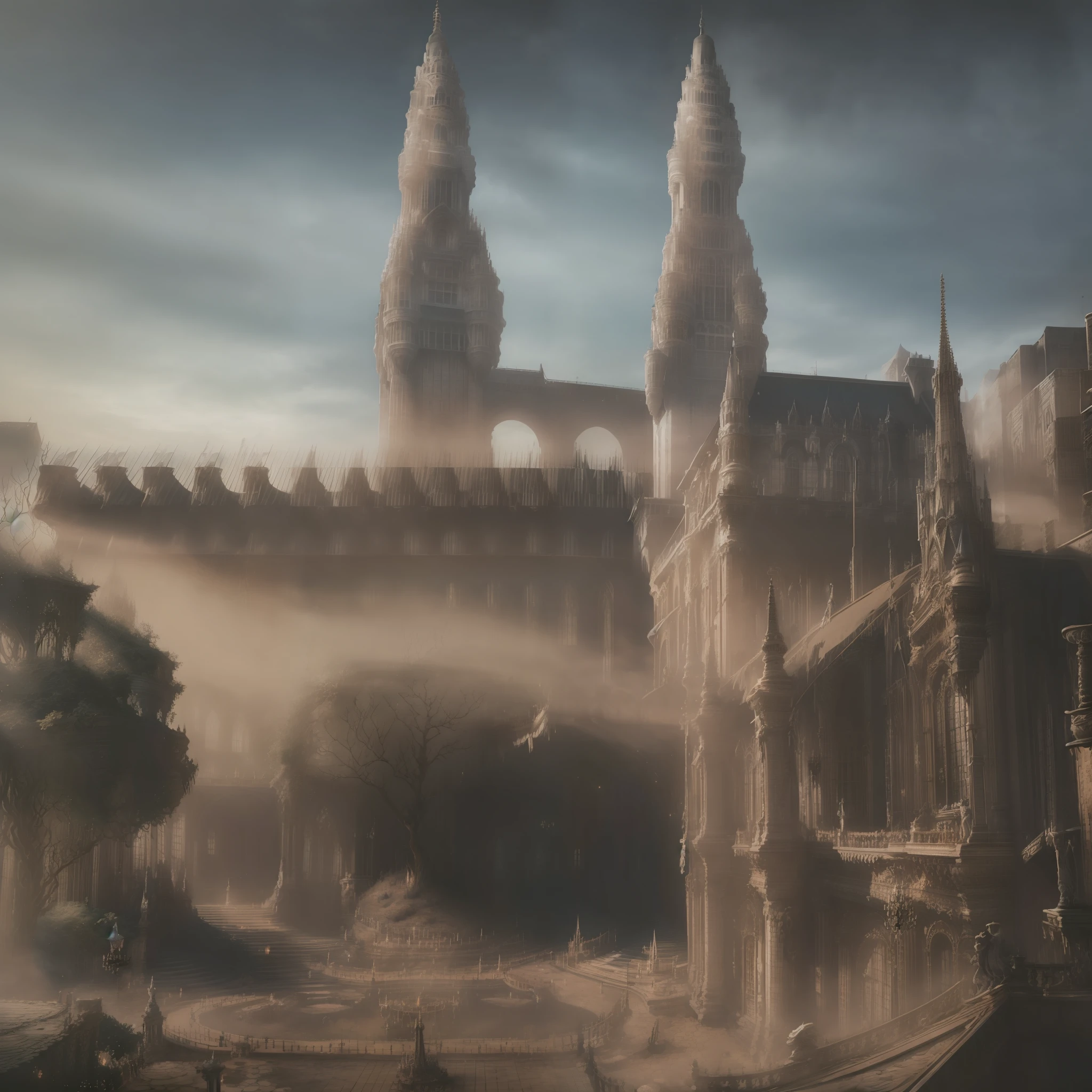 palatial palace、Castles、Great Cloister、One big chandelier、Red carpet、Lots of furnishings、krystal、gold、Plata、krystal、Luster、Make the contrast clear、Crisp and easy to see、the space、Radio City、high render、a photorealistic、8K、No people、Angles that look like they're shot with a wide-angle lens、Golden ratio