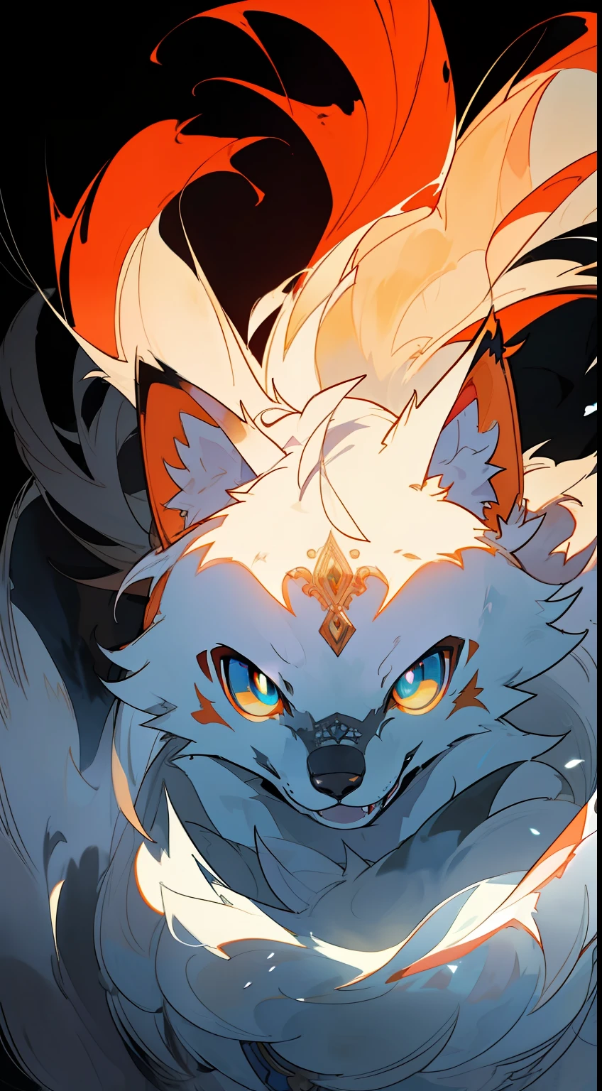 Werewolf, white fur, watercolour wash, linear wash, anime style, s very thin lines, big eyes, reflective eyes, intricate detailed, fantasy, digital art, intricate, masterpiece, expert, insanely detailed, 64k resolution, cinematic, dramatic atmosphere, volumetric lighting, cinematic lighting, studio quality
