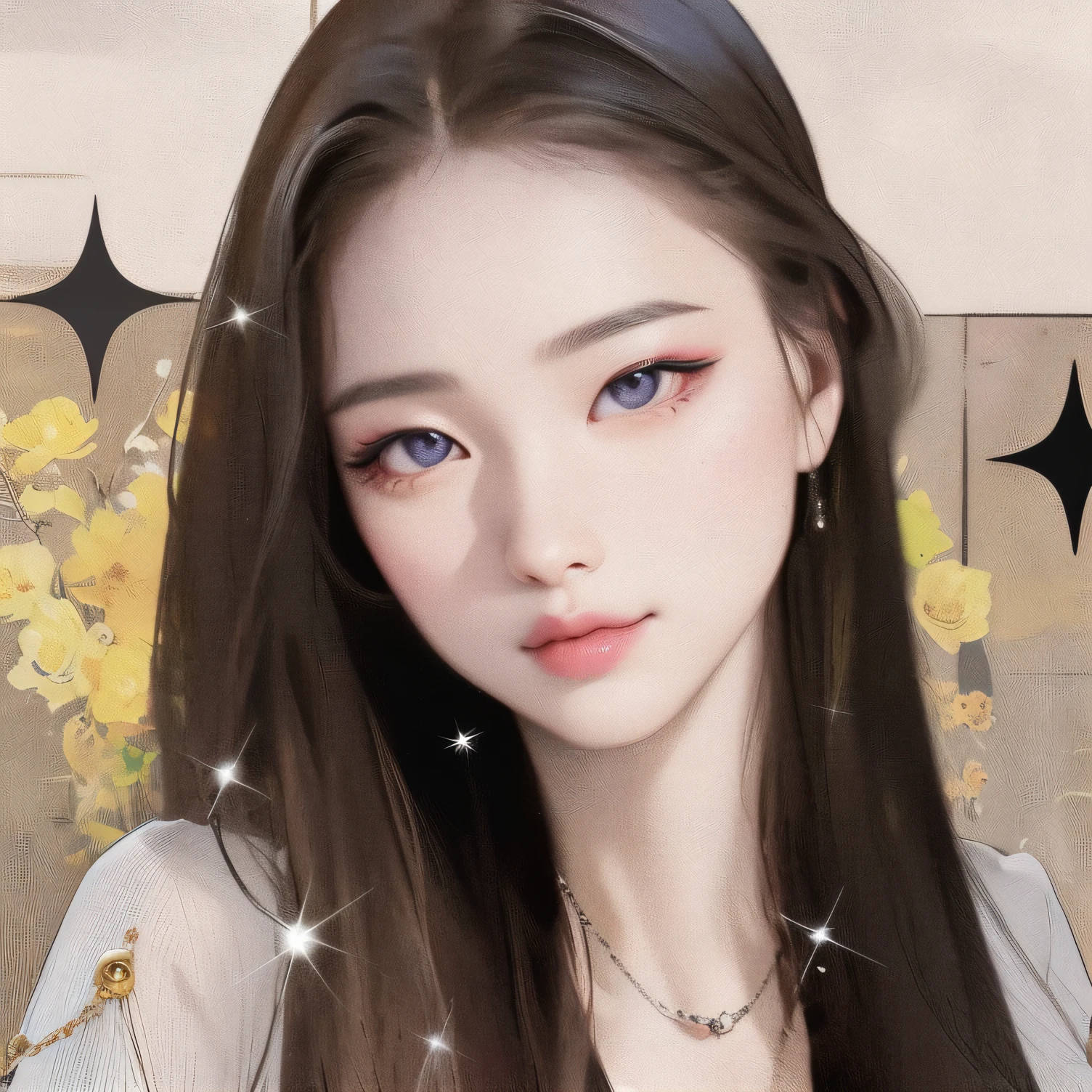 there is a woman with long hair and a necklace on, ulzzang, tzuyu from twice, dilraba dilmurat, portait photo profile picture, sakimichan, blackpink jennie, inspired by Sim Sa-jeong, xision wu, gongbi, wan adorable korean face, korean girl, young adorable korean face, realistic. cheng yi