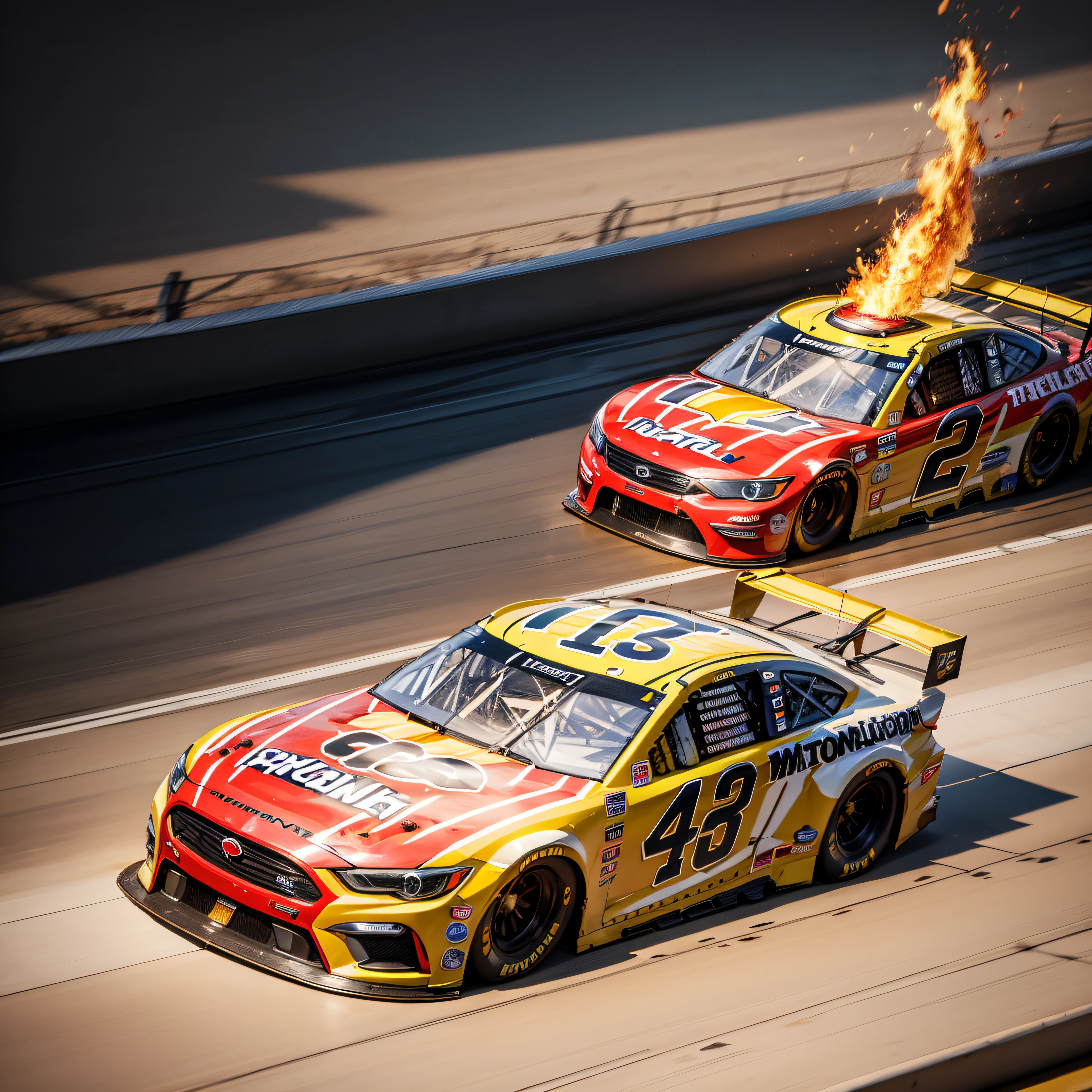 nascar race on fire --auto