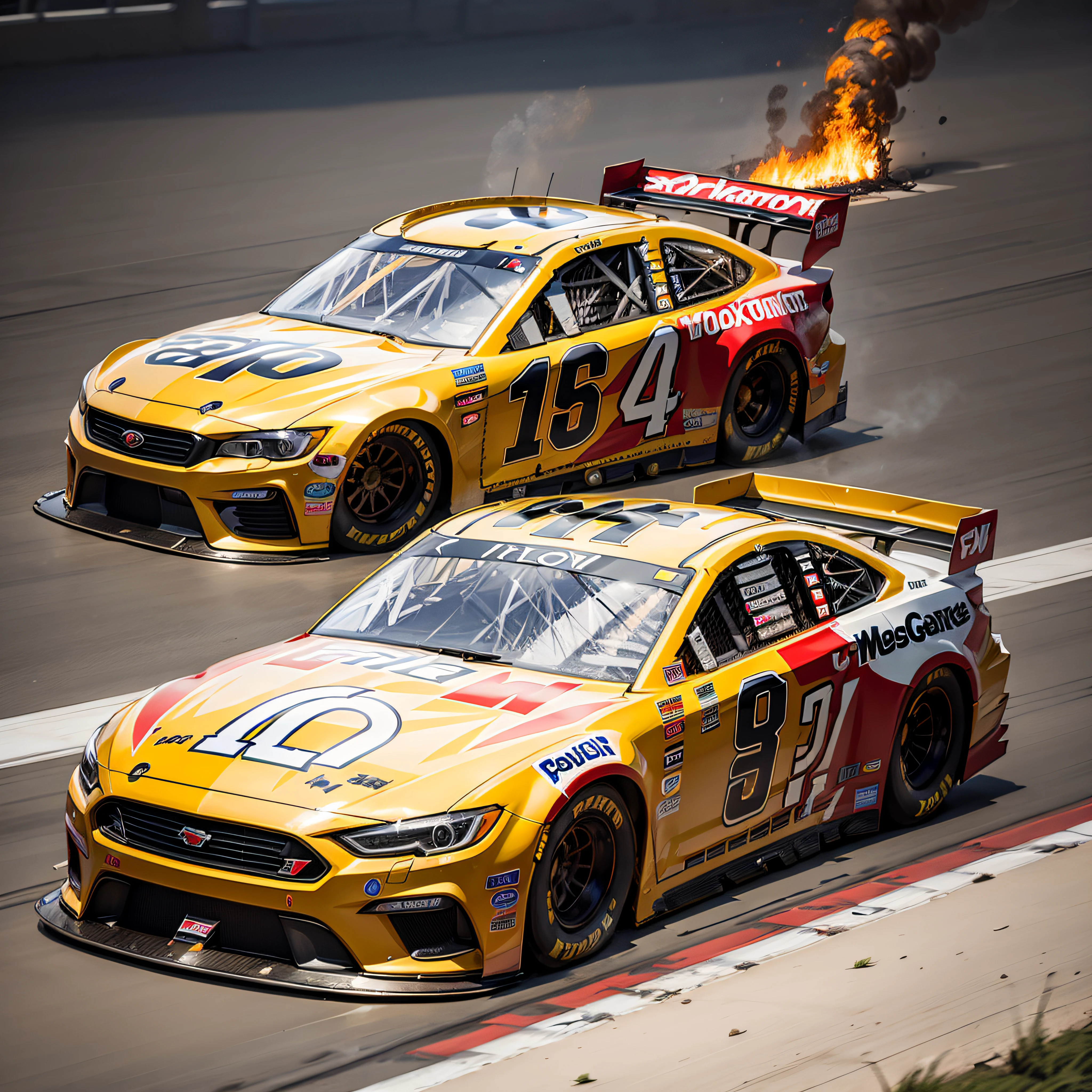 nascar race on fire --auto