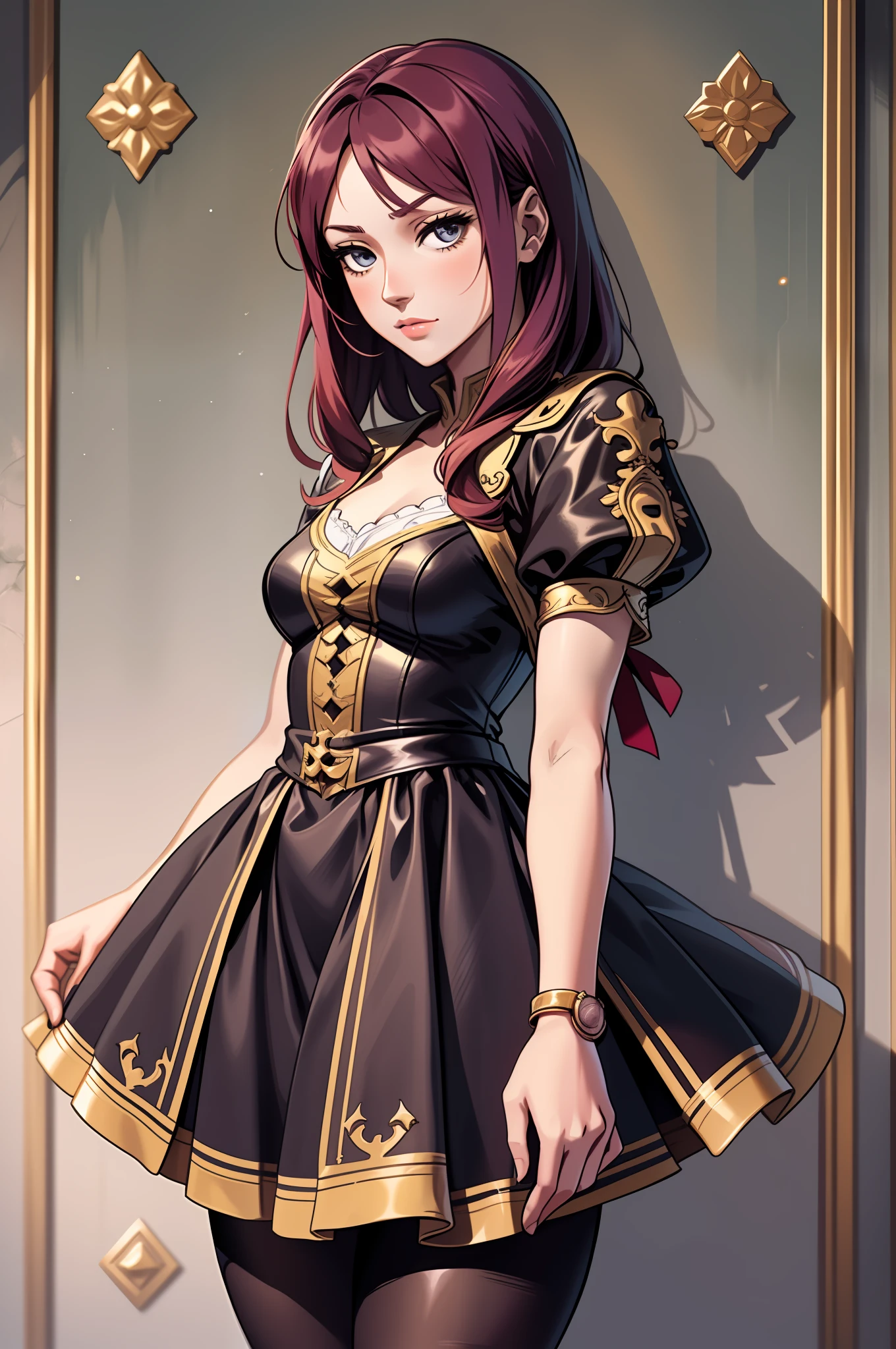 Anime - Dresses and colored tights women's style images, 29yo、Portrait of character, renaissance, Small curvaceous, doress, Venetian