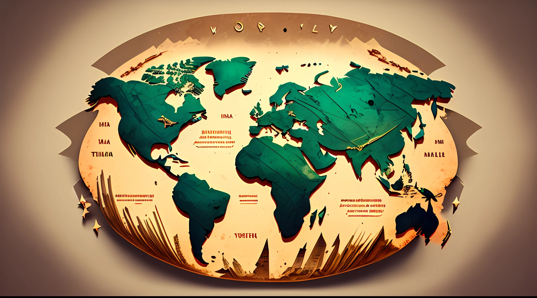Cartoony,World map