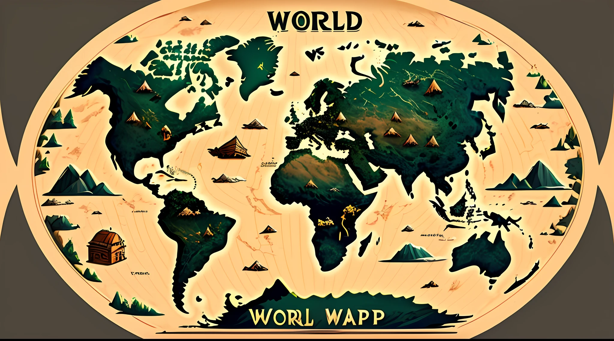 cartoony,World map