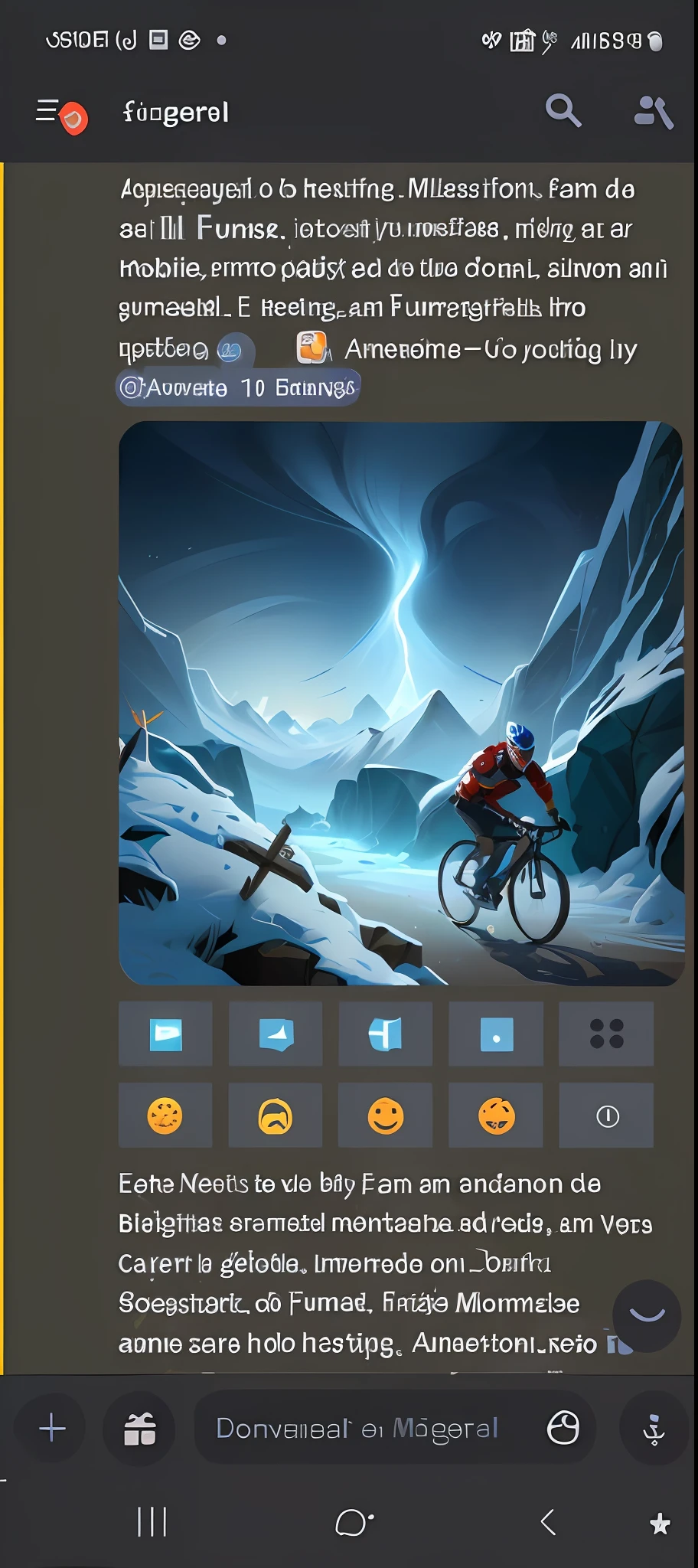 Captura de tela de um homem andando de bicicleta em uma montanha nevada, mobile game art, mobile game background, Game Illustration, digital art emoji collection, design de adesivo do telegrama, Arte de fundo, illustartion, foto de perfil 1024px, illustration!, pintura digital dos desenhos animados, arte de fundo, amazing splashscreen artwork, concept illustartion, game icon asset, stylized digital illustration