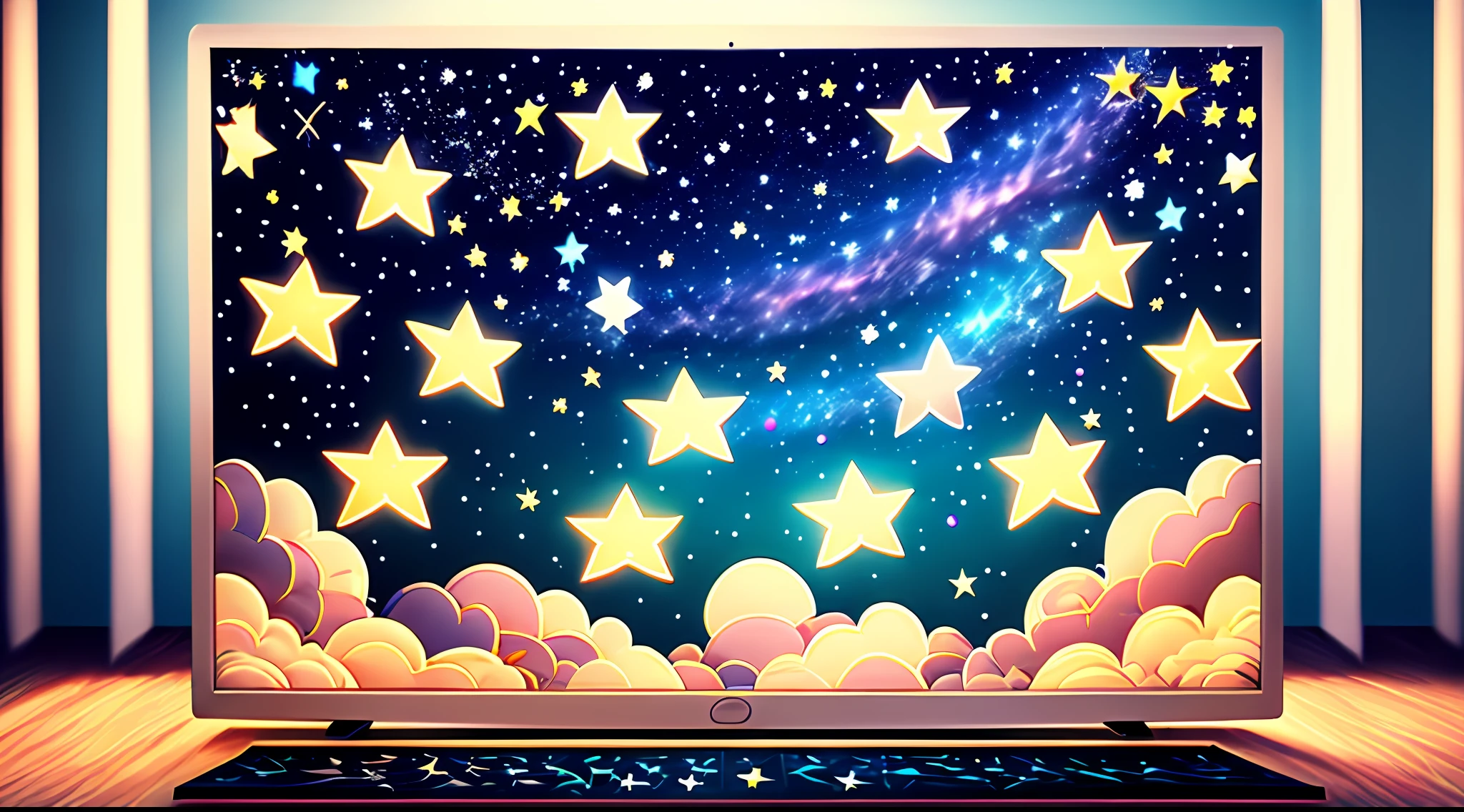 Cartoon Starry Sky Twinkle Stars Continuous animated screen