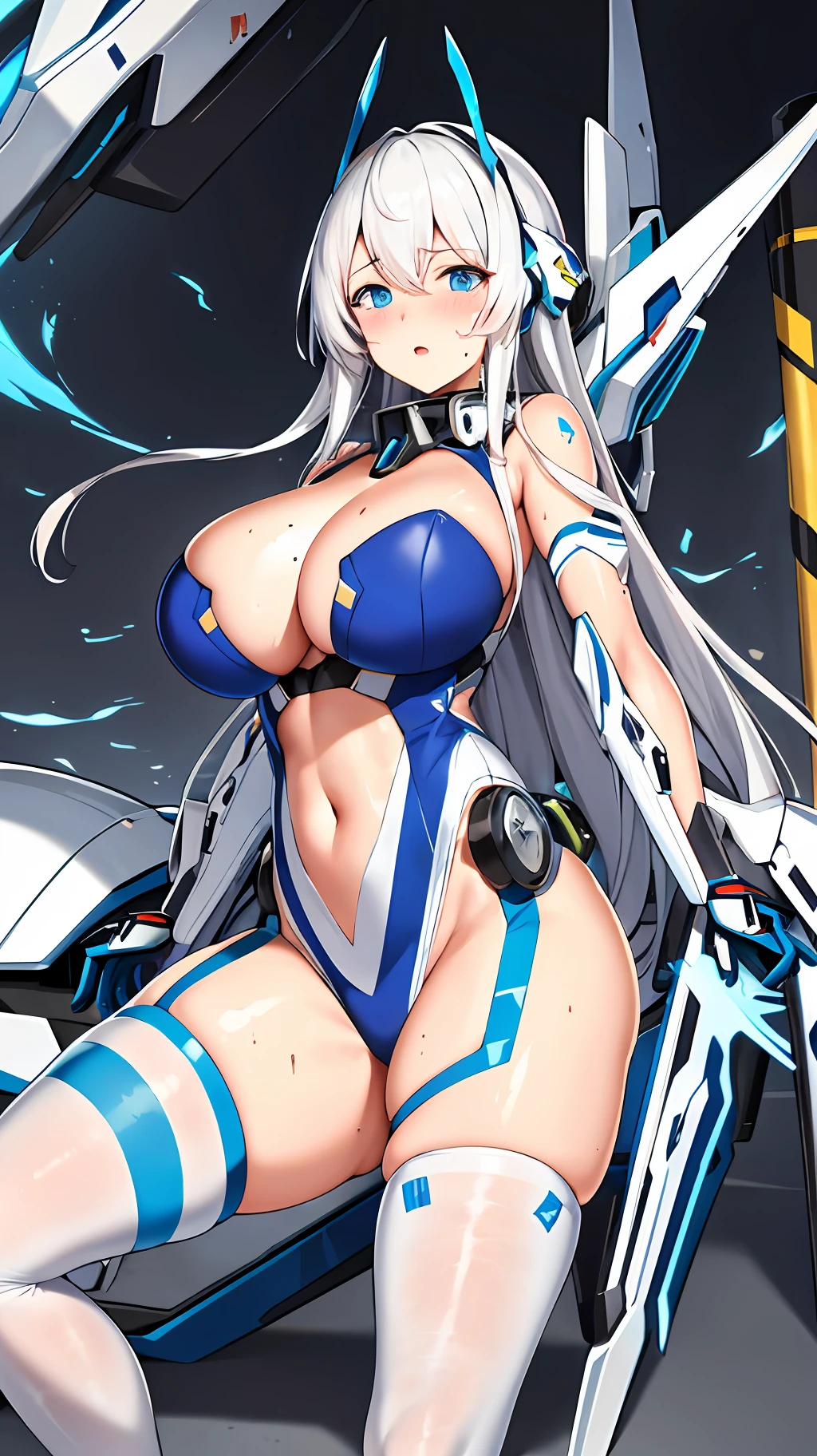 tmasterpiece,super high image quality,(((巨作))),(((best quailty))),((Ultra detail)),(illustration),Turn your back to the audience,On your stomach,Largest breasts,Mecha style clothing,A girl with big breasts lying on the ground,Clean smooth and delicate white silk long legs,Unblemished body,Mecha girl,Big Married Woman,Broken mech costume,Seductive,Strangle leg rings,Clothes are soaked,Sweat all over your body,Mecha-style equipment,Flushed face,Turn your head to look at the audience,Broken clothes,An expression of humiliation,Long straight white hair,Blue eyes,Mecha style clothing,Beth,no shoe,Soaked white clothes,Tortured by the enemy,Raped by a group of men,His body was covered with whip marks,An expression of unwillingness to give in,was raped,prengant,Broken white stockings,锁链,panting