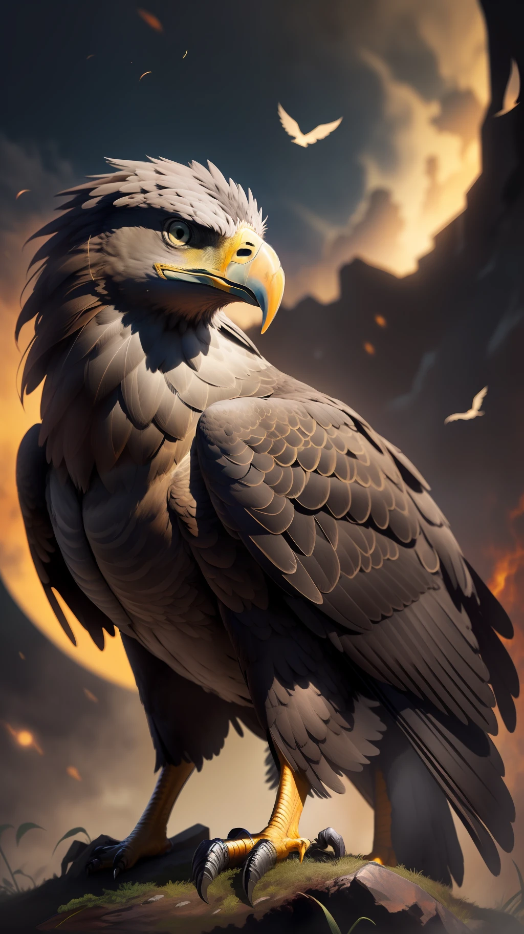 Black eagle,dark night,high resolution, high quality