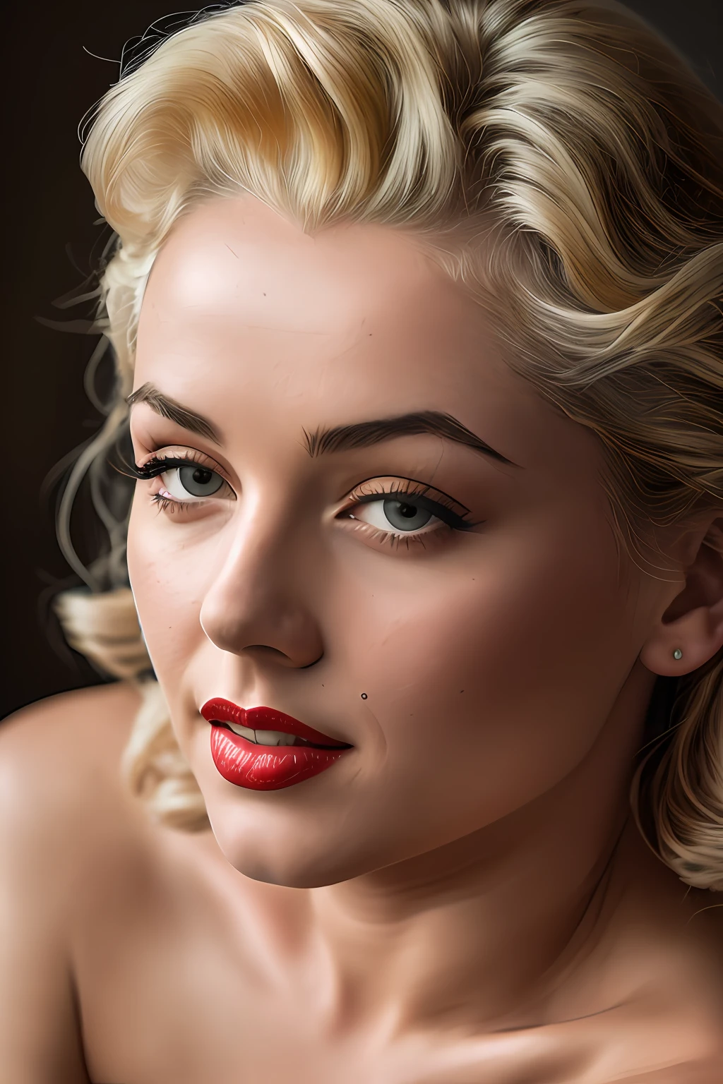 masterpiece, Marilyn Monroe seduce to viewer, sitting on bed, wearing sey bra, swollen eyes, detailed eyes, detailed skin, beautiful skin, ultra high resolution, (night among fireflies), (high detail:1 1), smooth face, natural skin, high quality, nsfw, beautiful eyes, (detailed face and eyes), (face: 1 2), noise, extra, real photo, PSD, lamp film photography, sharp focus, contrast lighting, detailed skin, high resolution 8k, crazy detail, realistic, professional photography, 8k UHD, SLR camera, soft lighting, high quality, film grain, Fujifilm XT3