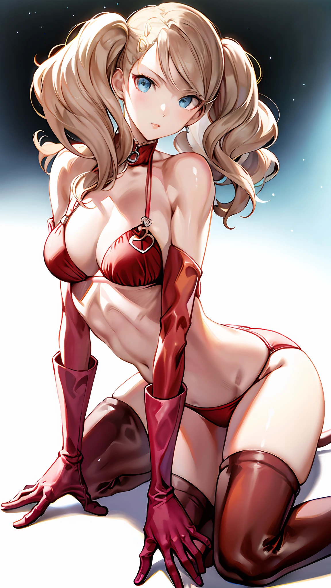 all-fours Red Bikini Looking at the camera Cute anime illustration 1girl in beste-Qualit Hi-Res ann takamaki