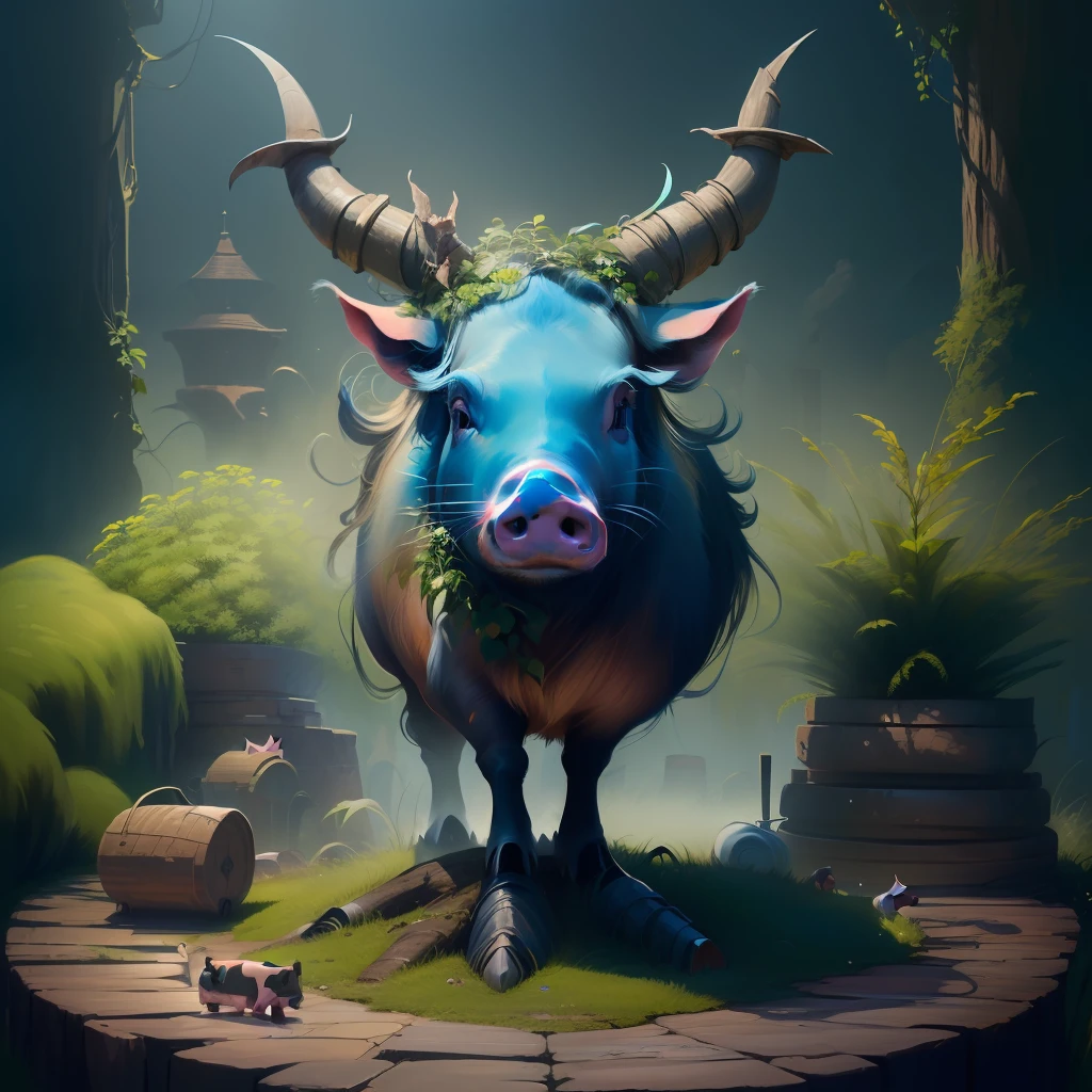 A pig in cartoon style