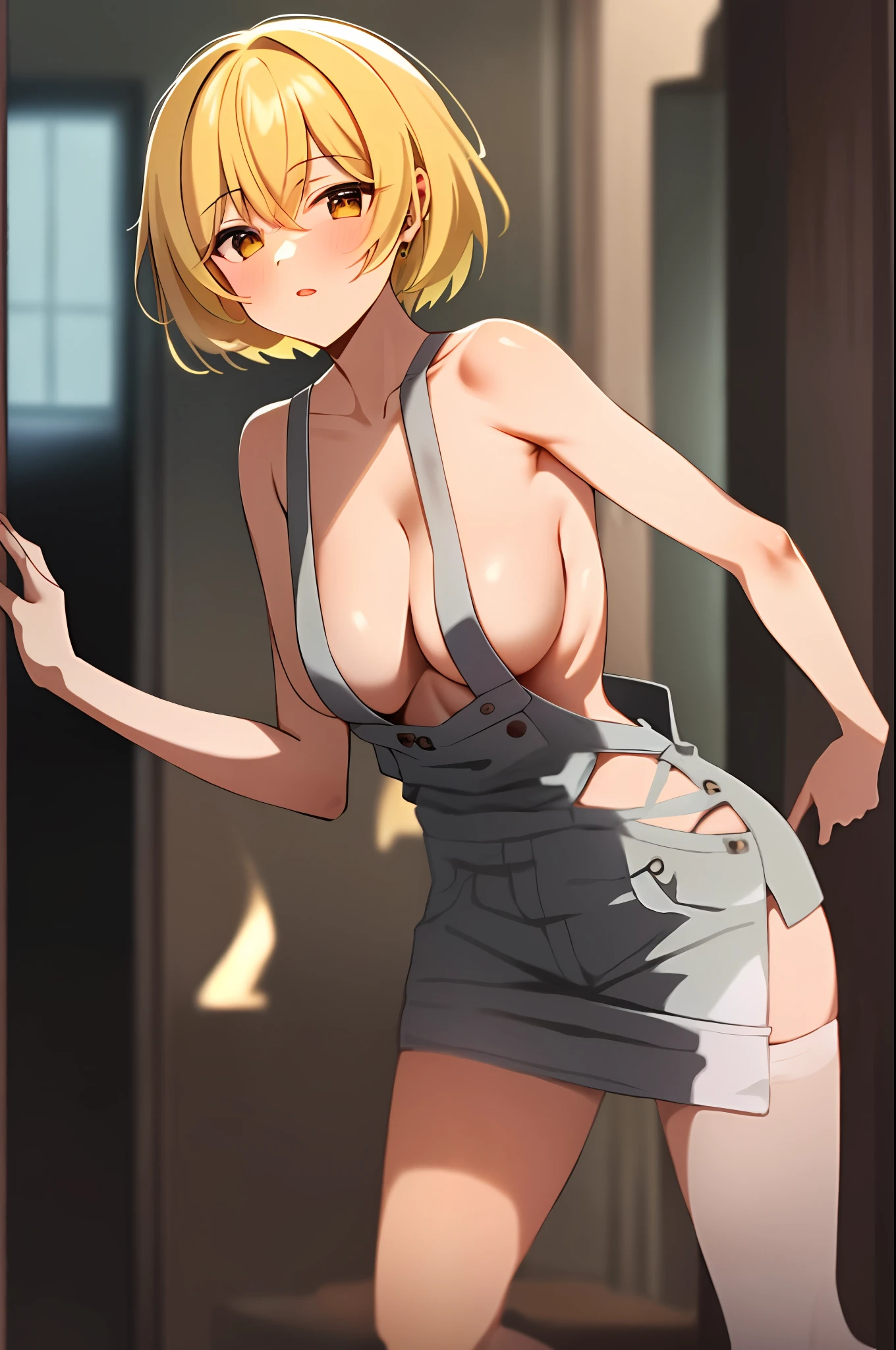 tmasterpiece， best_quality， 1girlhugebreasts， barepubic hair， Bare shoulder body， A yellow-haired， Elegant body，
