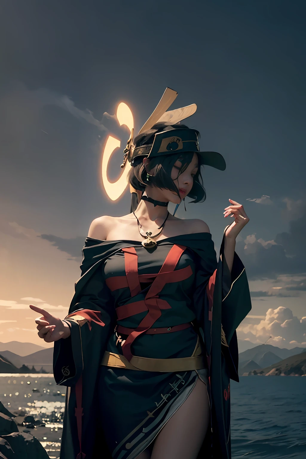 (1girl:1.3),solo,__body-parts__,
official art, unity 8k wallpaper, ultra detailed, beautiful and aesthetic, beautiful, masterpiece, best quality,Fantastical Atmosphere, Calming Palette, Tranquil Mood, Soft Shading,
Miko priestess, charm spell, talisman familiar, shrine maiden duties,
