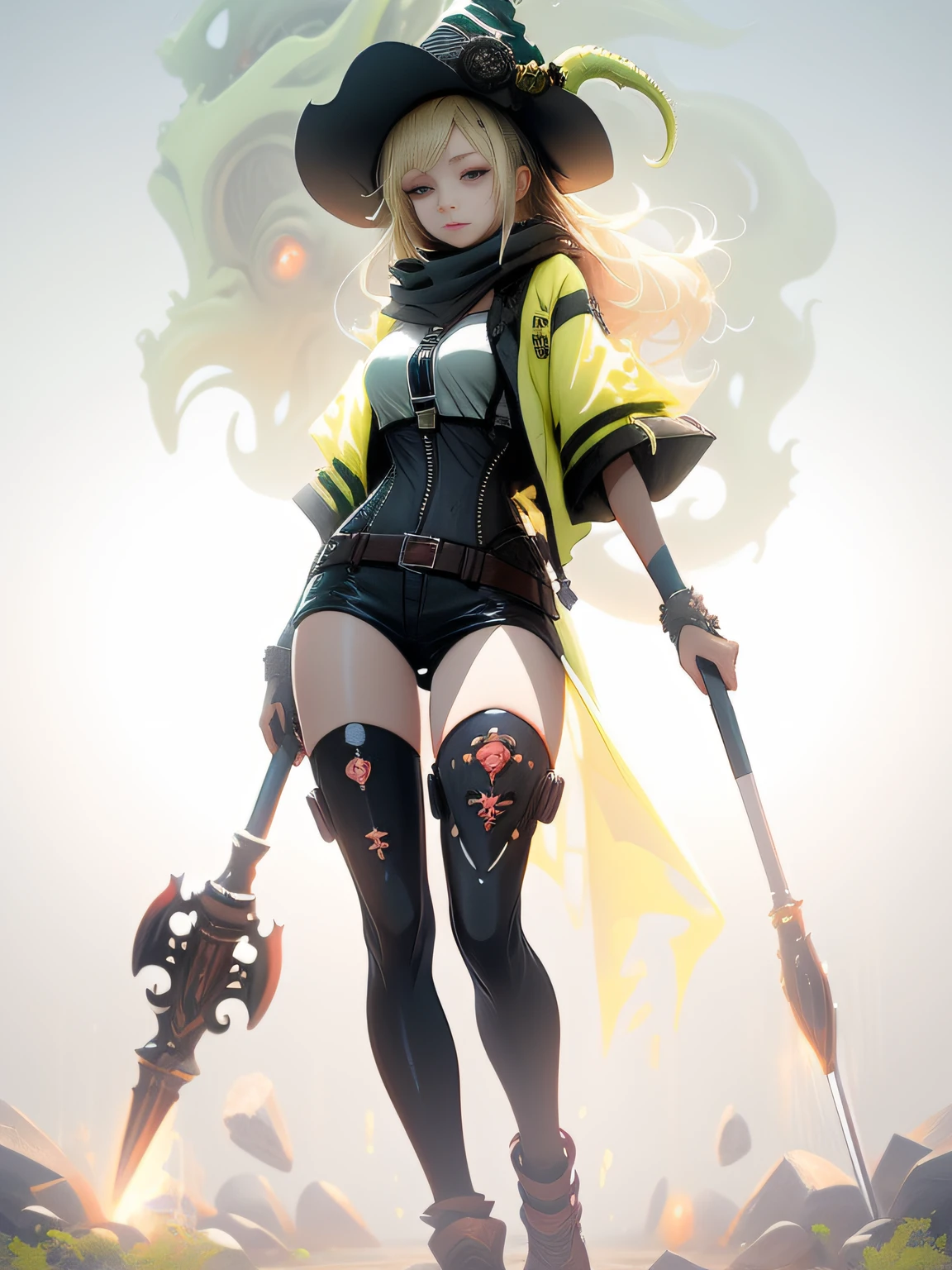 Girl Cthulhu background, Sick, Bingjiao blonde girl, 3D art, mihoyo art style, Blonde witch, zerochan, zerochan art, Blonde , gapmoe yandere grimdark, Cthulhu girls, From Arknights, Cthulhu, Prayer devotion, Ancient uncharted territory
