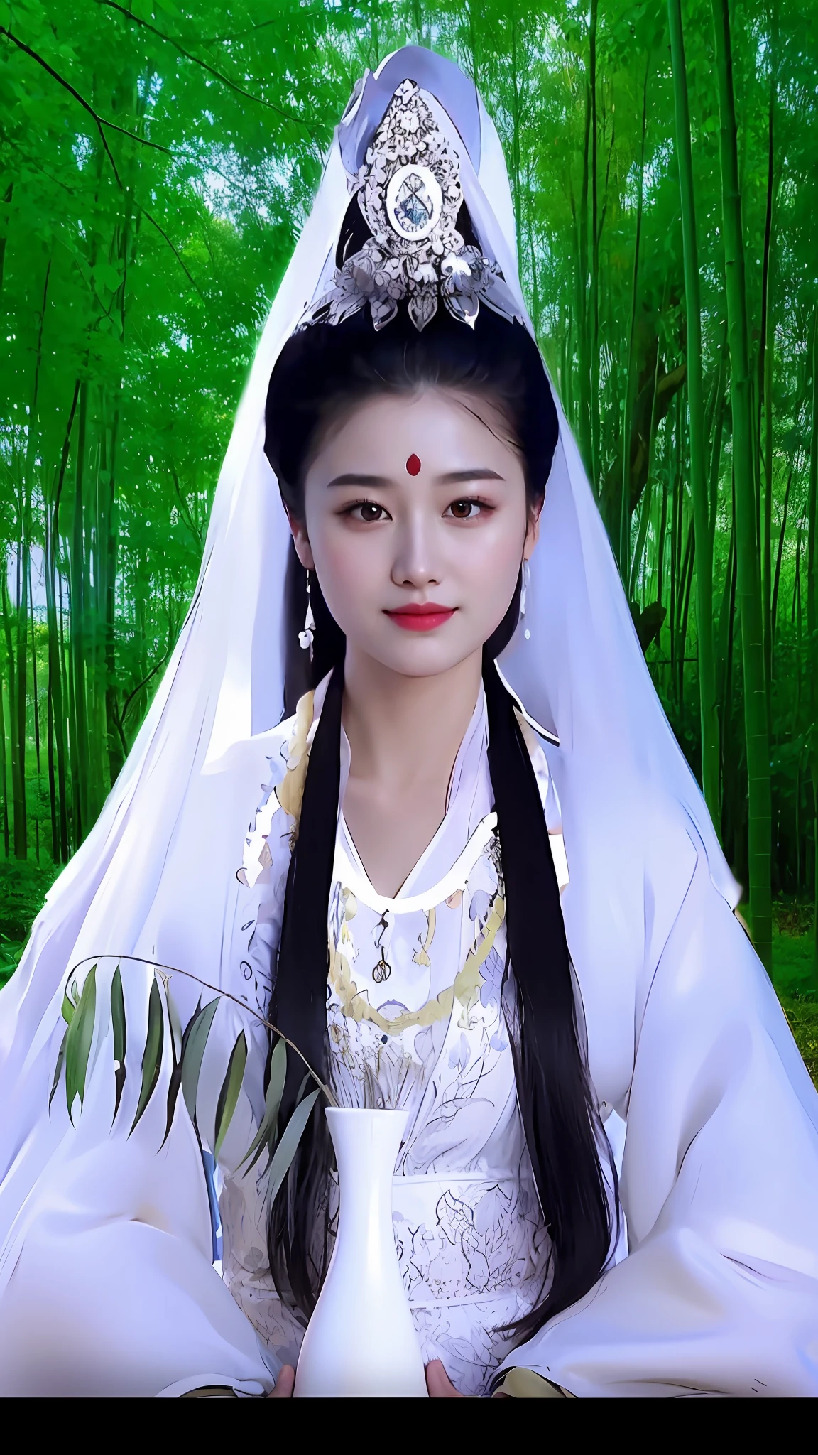 wearing along white dress、Arad woman in a white hat and white vase, heise-lian yan fang, ancient chinese beauties, inspired by Zhang Yin, Princesa chinesa antiga, tian zi, ruan jia beautiful!, inspired by Zhang Yan, inspired by Luo Mu, China Princess, xue han, inspired by Li Mei-shu, zhang daqian