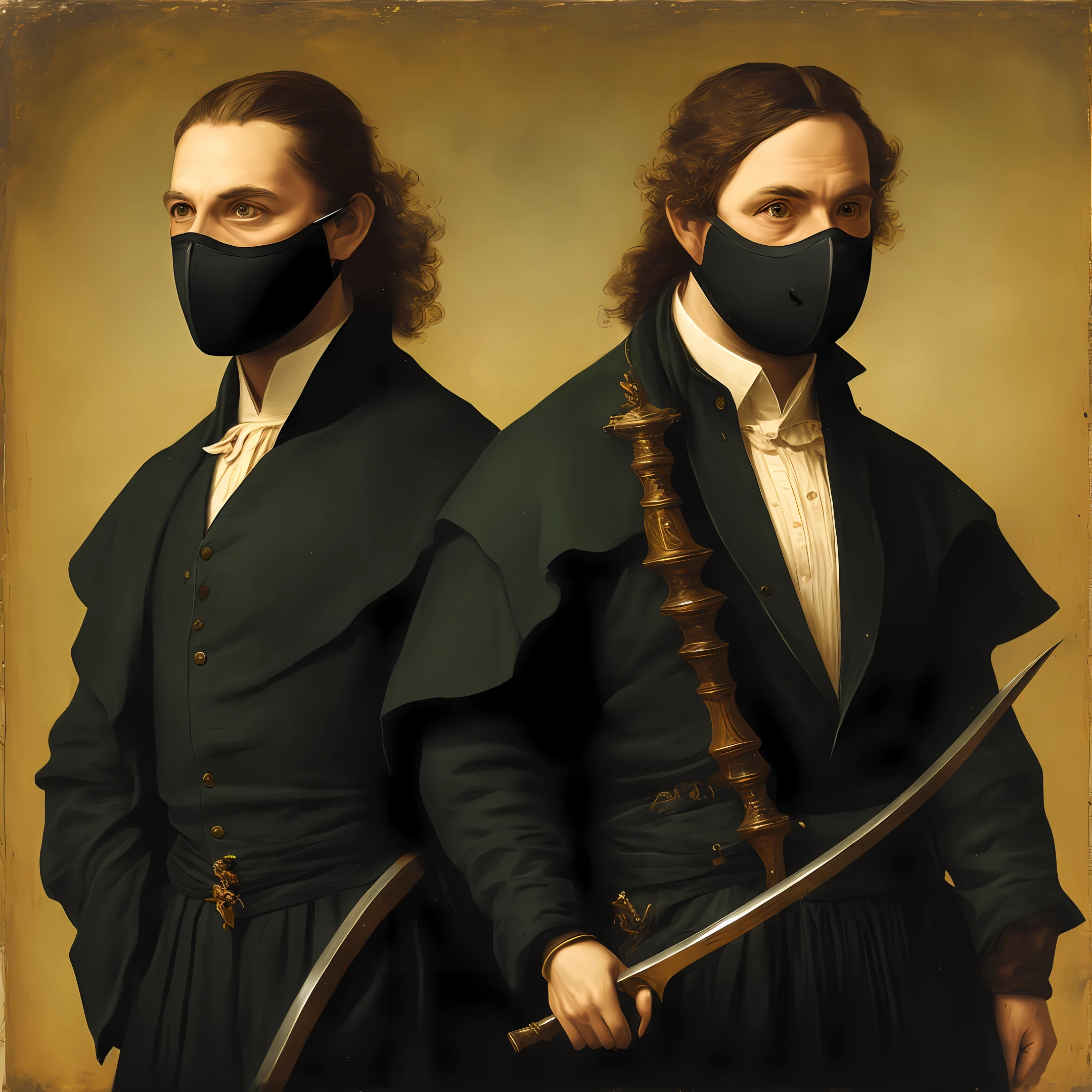 A man with a black longbow and a mask