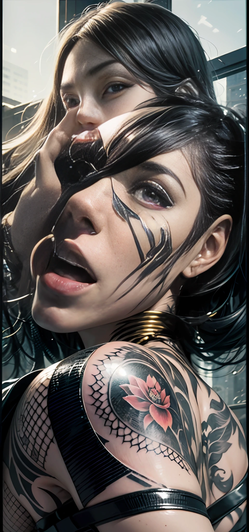 white and black, Use multicolored black、Rosa、the golden ratio、Black and gray tattoo、Girl 1,Chicano tattoo