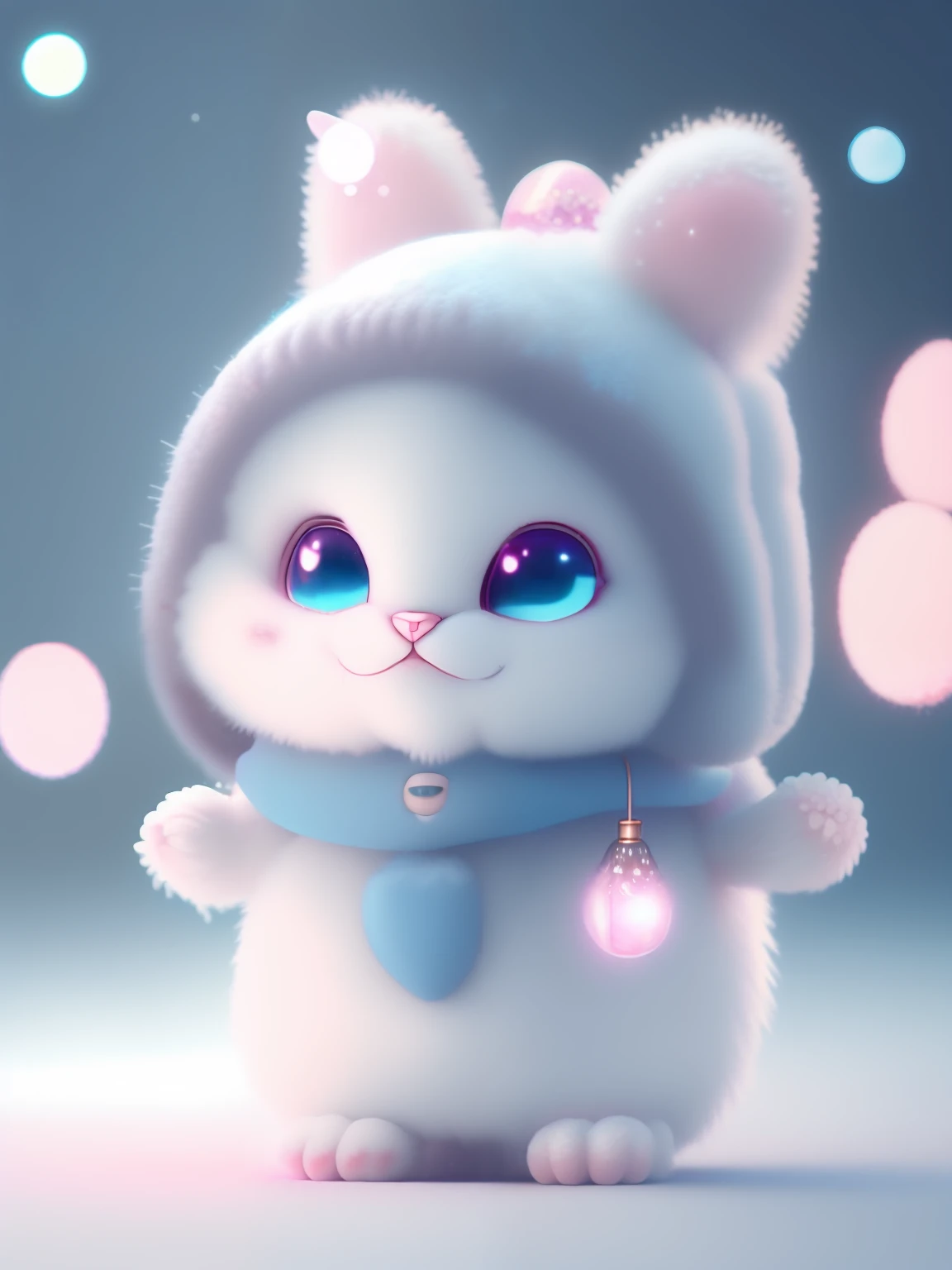 a cute little cat+Snow-white furry,Big bright eyes,A sweet smile,A sweet smile,Open-mouthed!!!,Dress up as a fashion model,Wearing a stylish suit with pink crystal texture,Hats and handbags,Snow white fluffy,Big bright eyes,Big bright eyes,standingn,Fluffy tail,Winter rises,The snow flutters gently,Extremely detailed 3D animation renders symmetrical center position, Super realistic, super detailing, posh, 3, 电影灯光, ultra clear details, Ultra-transparent material, Close-up of, complex texture, rendering by octane, zbrush, 8K, Ultra-realistic UREAL,Open-mouthed!!!,rightward!!!