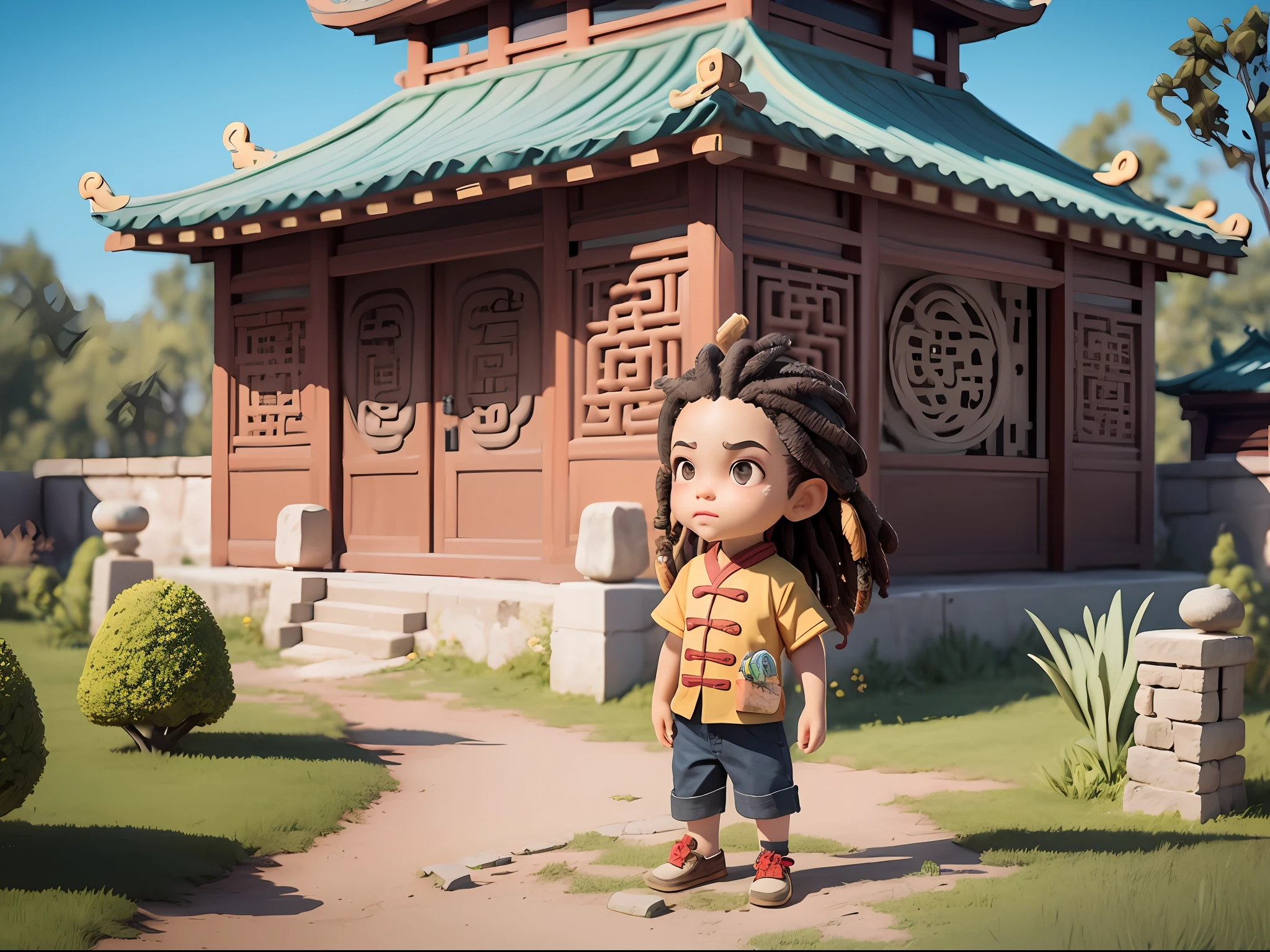 A ,standingn,dreads,startled,Ancient Chinese style,art stations, ...............CGI_Animate