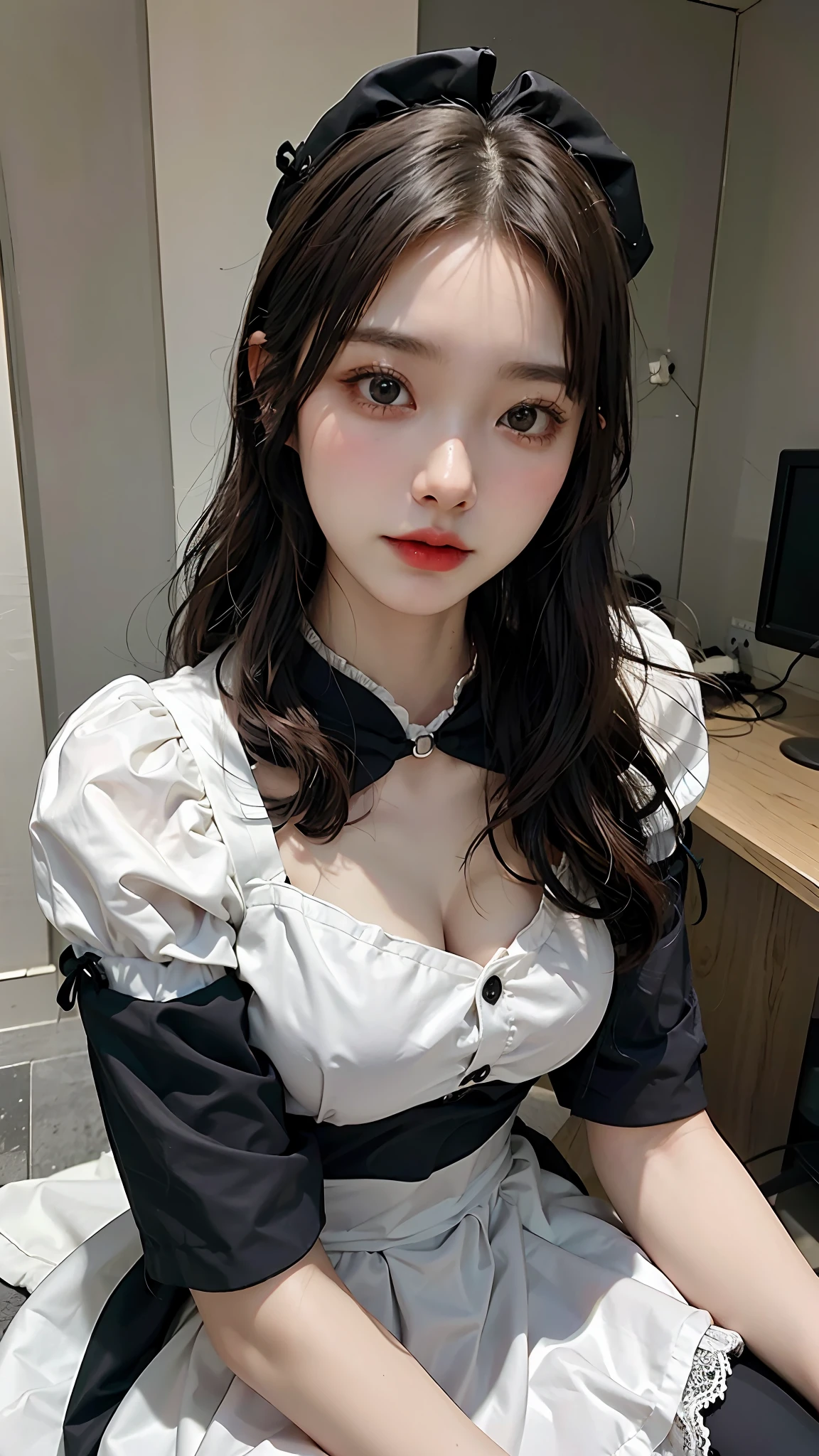 huge-breast、beautiful a girl、high picture quality、Like a shot with an SLR、Goth Loli Fashion、Lolita Fashion、maid clothes