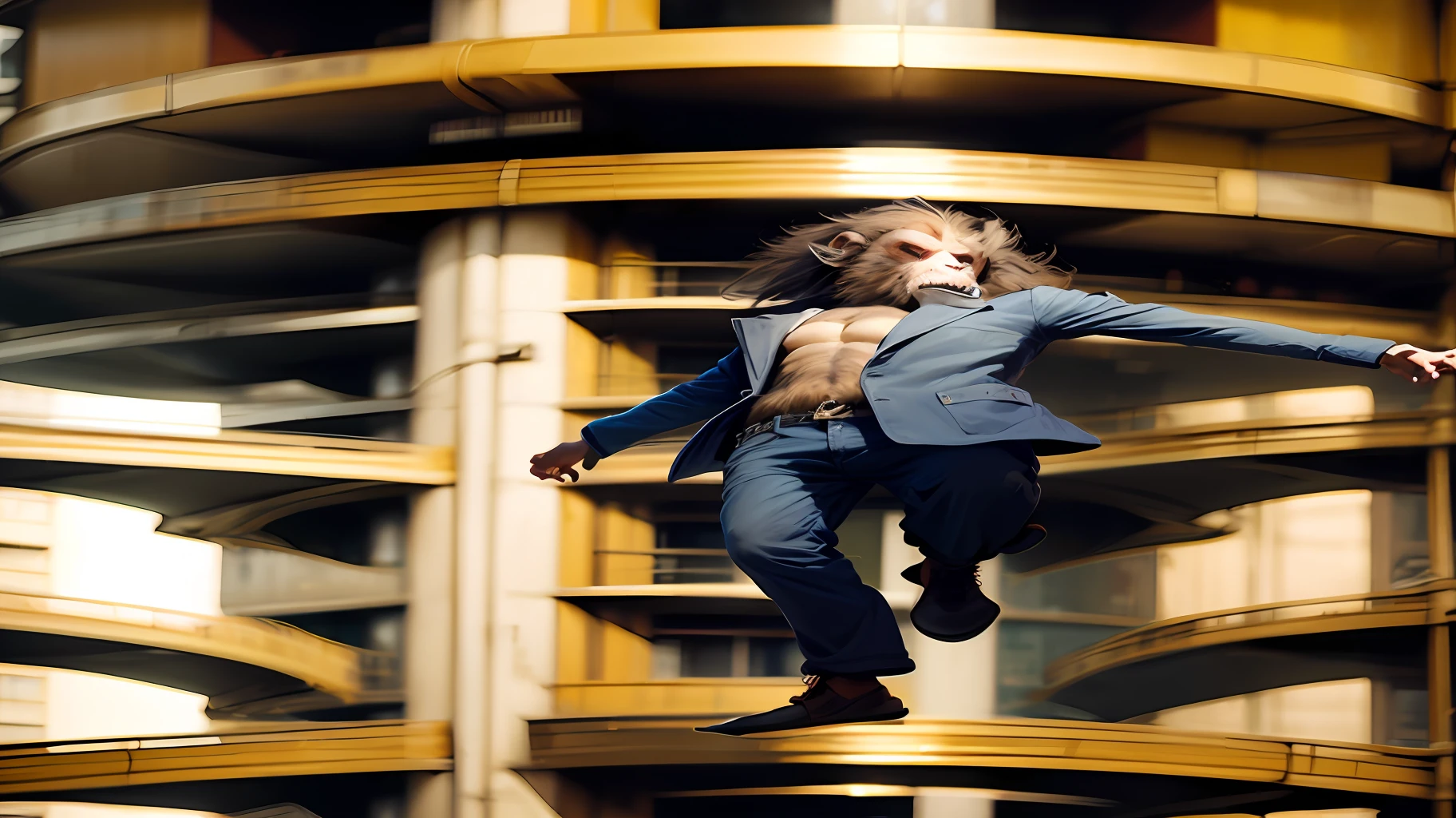 A program ape,Jump from the 30th floor,Modern clothing,humanized --auto