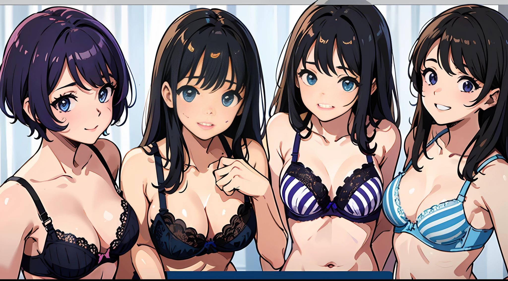 younger sister、Cute bra、8K、beste-Qualit、16 yrs old、looking in camera、Red cheeks、student clothes、embarrassed from、Delicate hand、Home、I love my brother、Black-haired、bobhair、showing off breasts、Take off your clothes and show off your breasts、Chest protruding pose、Eyes are heart marks、to grin、student clothes、High school students、Take a photo with friends,Black underwear、Black bra、Light Blue Bra、Light Blue Bra。Purple Bra、Purple underwear、Light blue bra、Light blue underwear、Fulbode、Bra with horizontal stripes、Underwear with horizontal stripes、fullllbody。