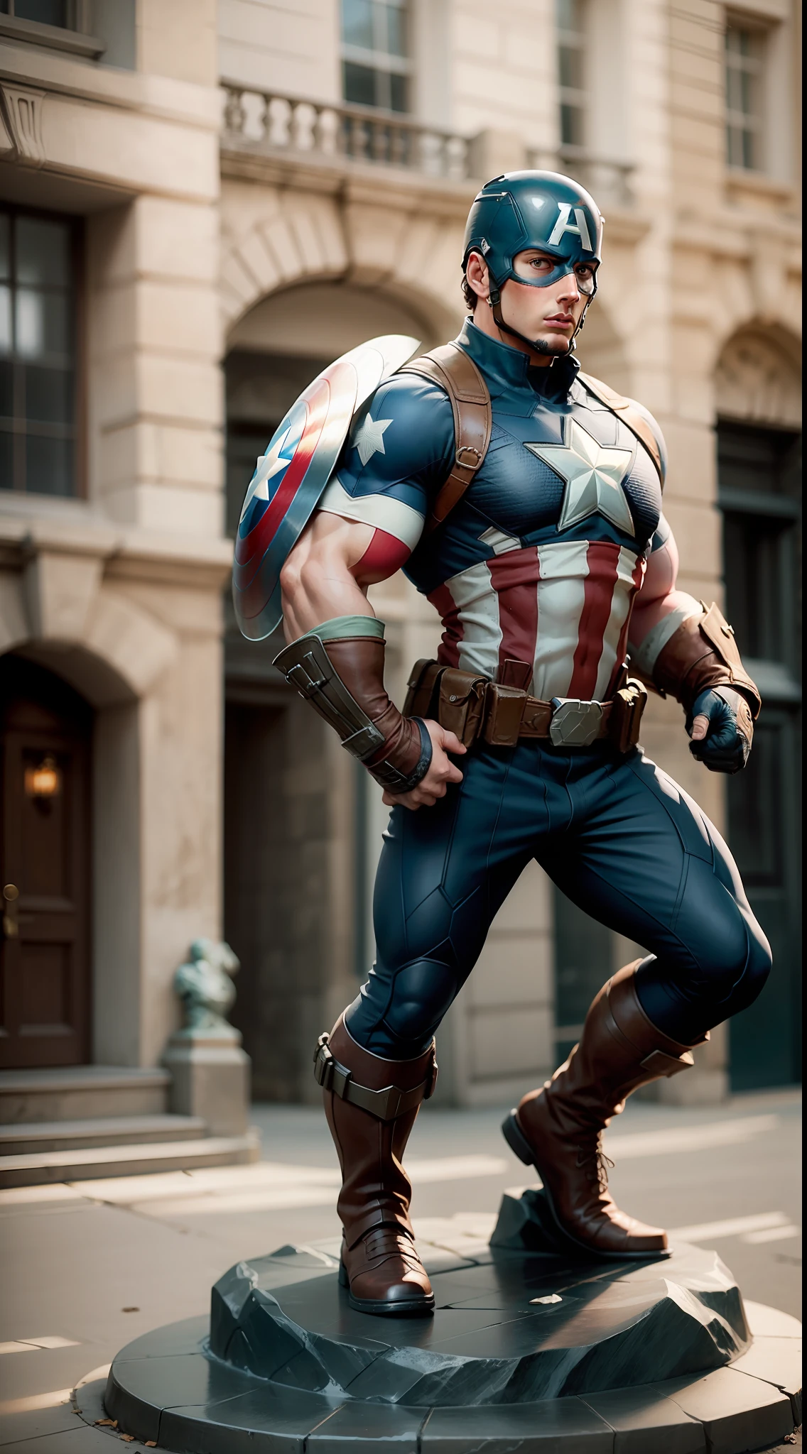 captain america stone statue