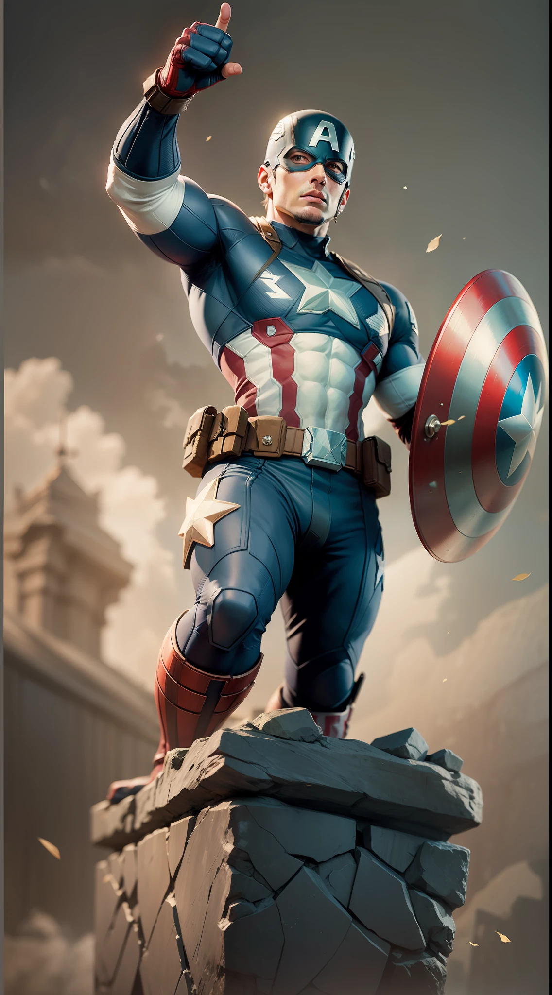 captain america stone statue
