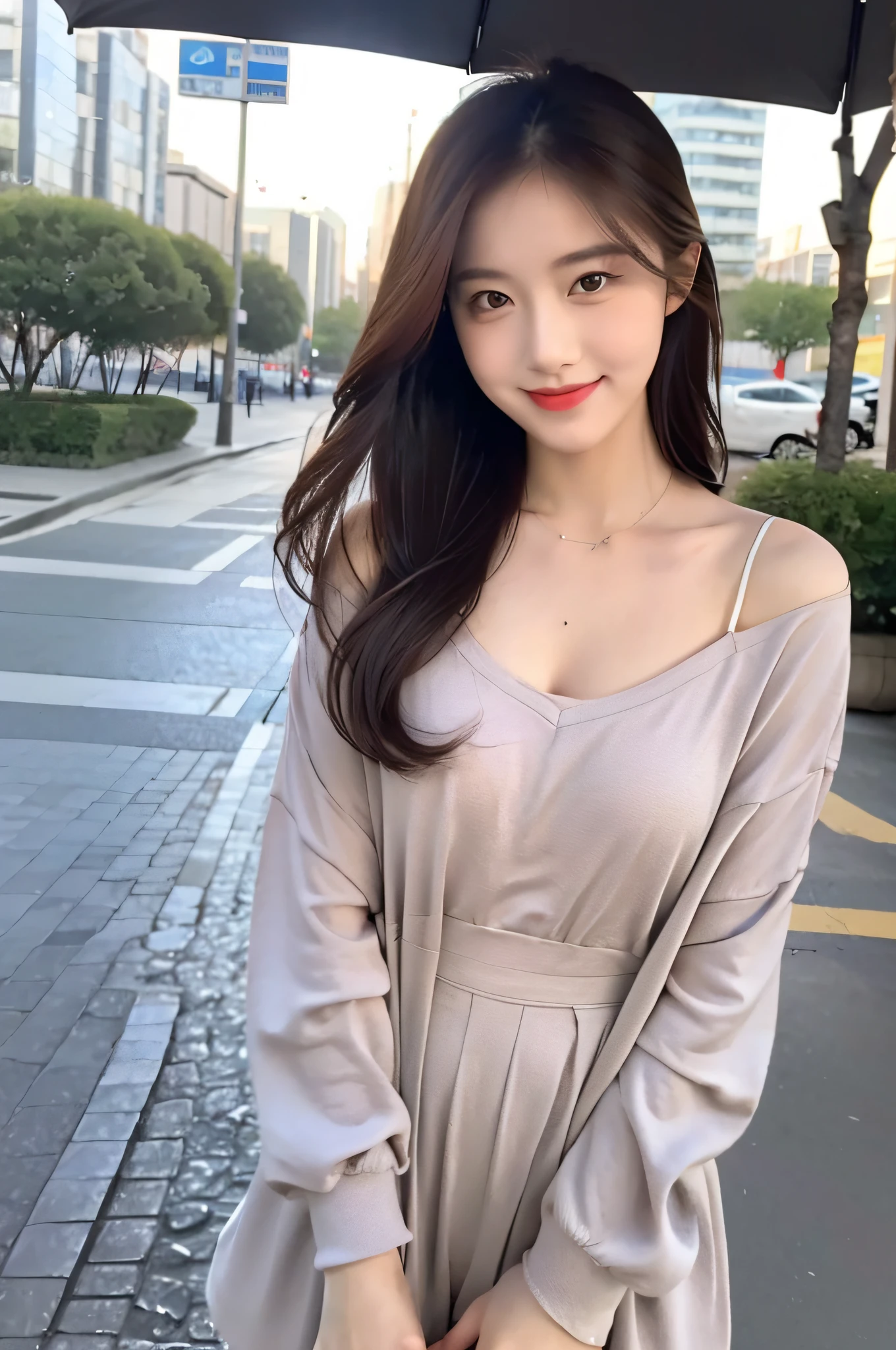 ((Best Quality, 8K, Masterpiece:1.3)), Focus: 1.2, Perfect Body Beauty: 1.4, Buttocks: 1.2, ((Hairstyle Random, Collarbone: 1.2)), (Short Skirt: 1.1) , (Rain, Street:1.3), Highly detailed face and skin texture, Fine eyes, Double eyelids, Whitened skin, Long hair, smile, Long legs: 1.5, Full body: 1.5, Best proportions of four fingers and one thumb, Smiley face, Face texture: 1.3, Sunshine, Summer, collarbone, beautiful eyes, real face, real skin, realistic face, realistic skin, detailed eyes, detailed facial features, detailed clothing features, detailed face, tight, tight, pure girl dressing: 1.4, background park: 1.5