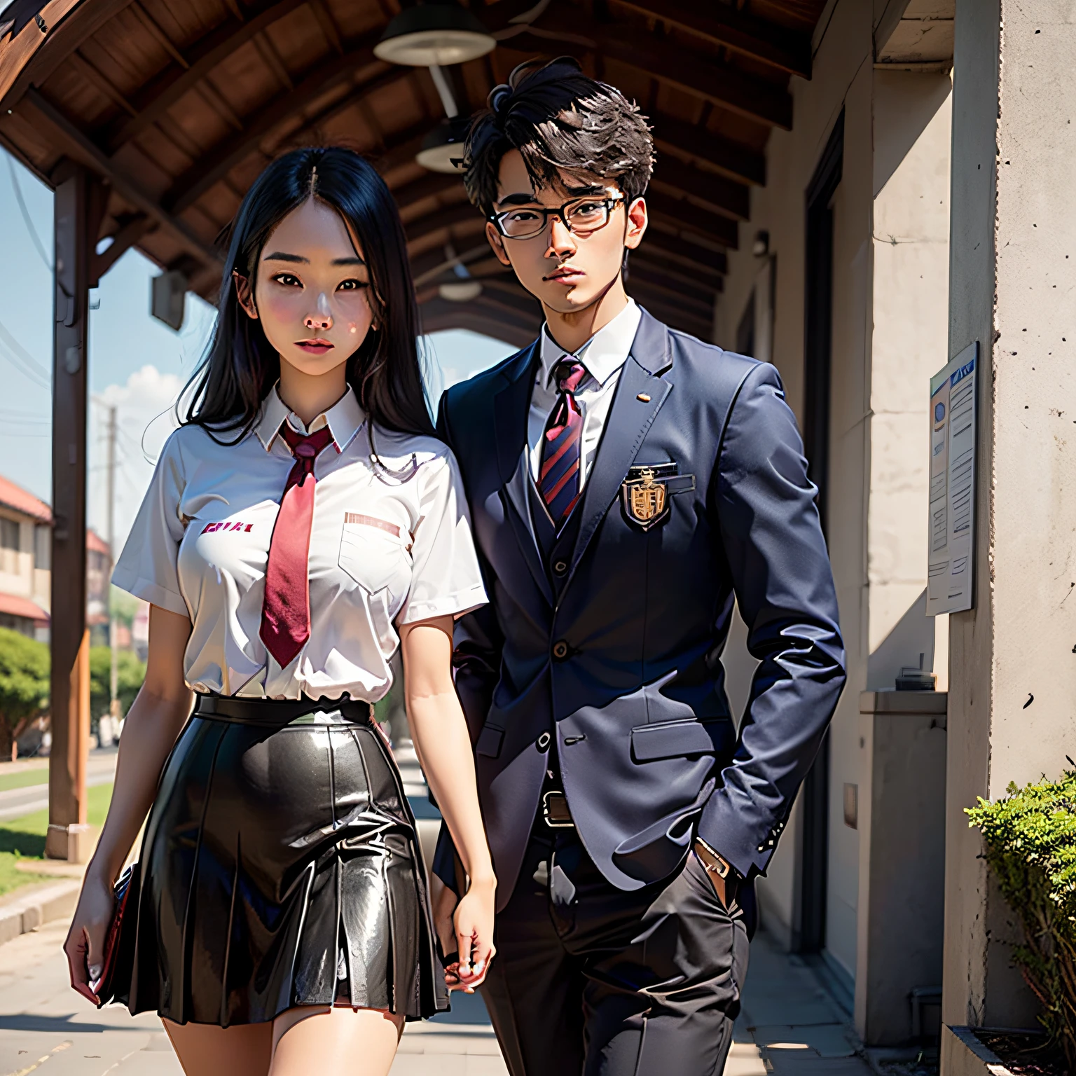 shoun,graduate,school uniformss,Behind it is the campus --auto