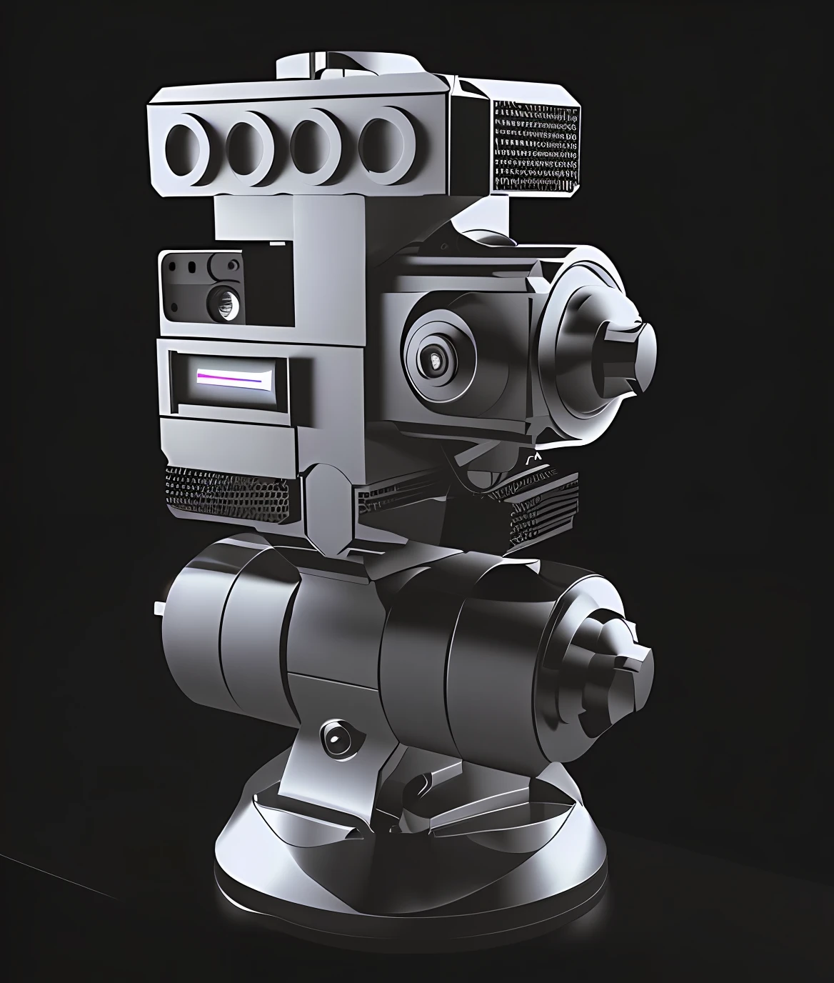 There is a clock on the stand,There is a clock on it, inspired by Scott Listfield, rendered in cinema 4 d, Rendered in Cinema4D, Portrait of a cyberpunk machine, hard surface modeling, object concept art, hard surface modeling, blender cycles render, a still life of a robot, 3 d product render, cinema 4 d render