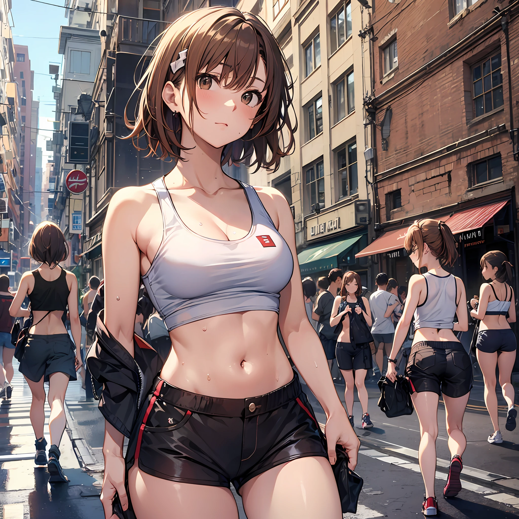 masterpiece, beste-Qualit, Misaka_mikoto, Brown-eyed, Short_Hair, Small_Breast,) Tank Tops Beauty navel Navel sweat shortpants Random Posing In the street Random View
Waiting to start