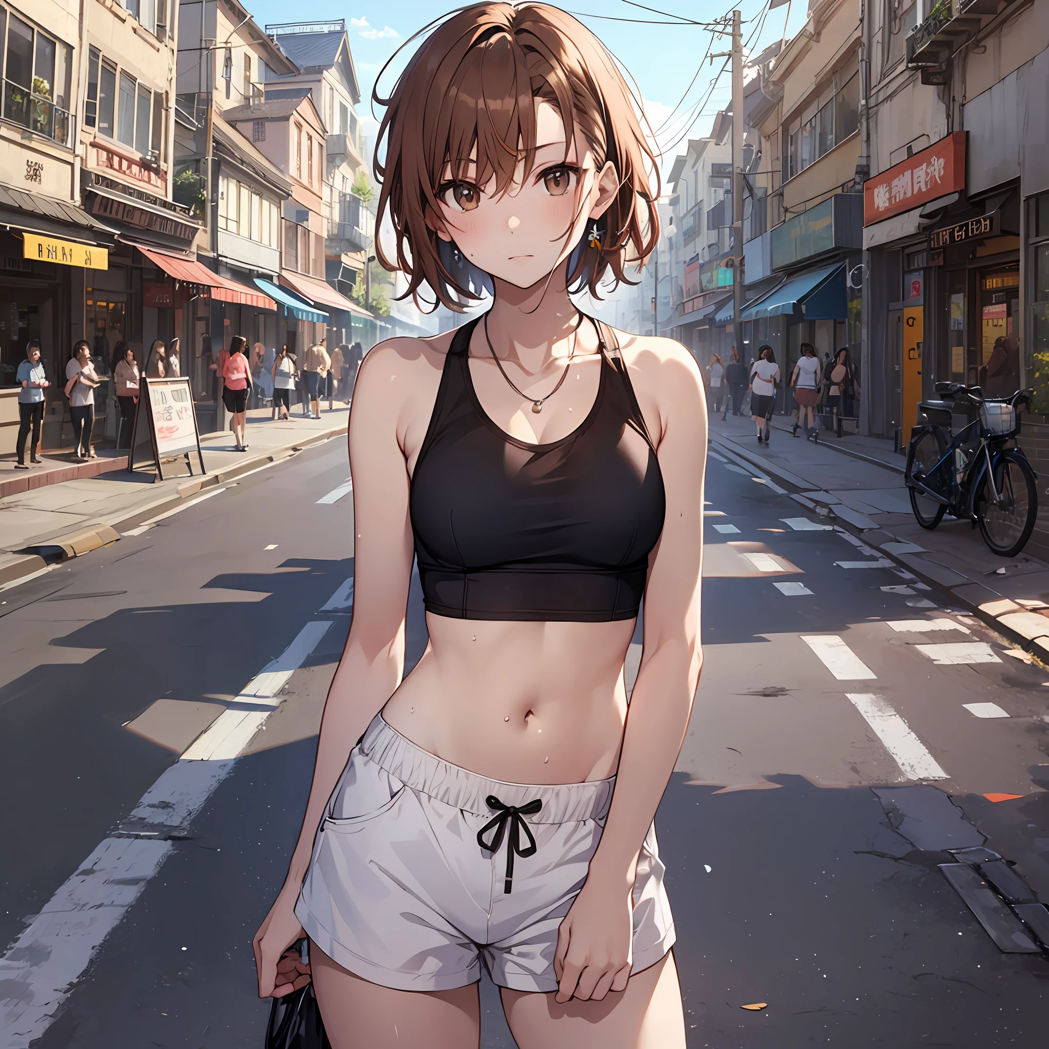 masterpiece, beste-Qualit, Misaka_mikoto, Brown-eyed, Short_Hair, Small_Breast,) Tank Tops Beauty navel Navel sweat shortpants Random Posing In the street Random View
Waiting to start