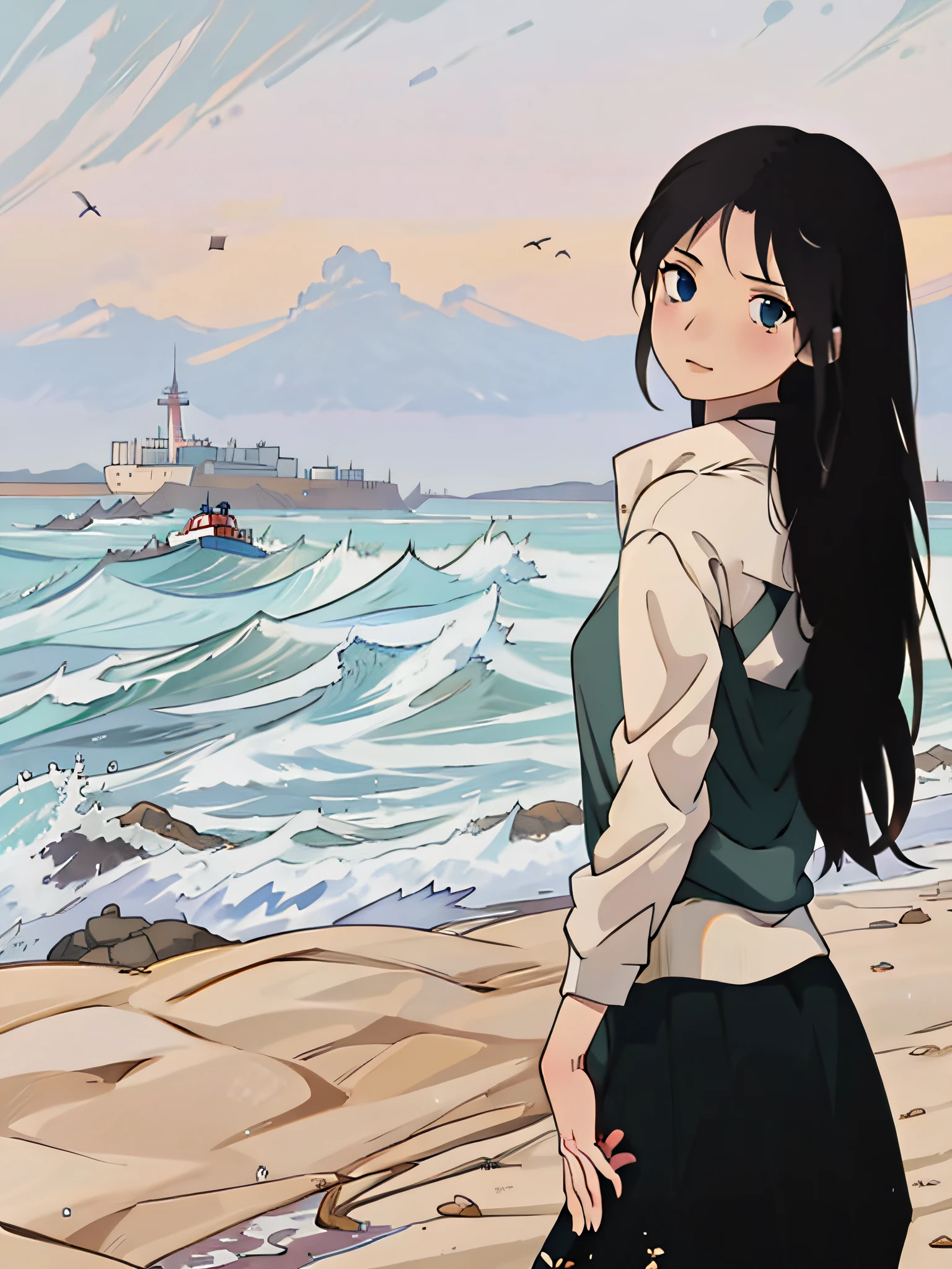 beauty anime manga goddess good looking seaside high cold