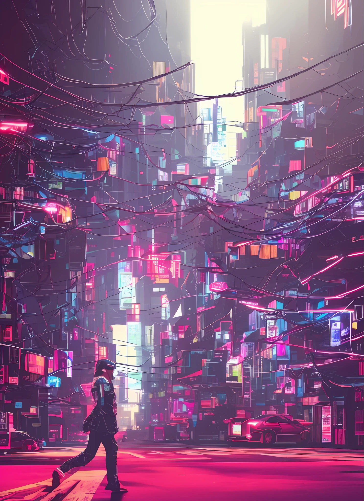 (an artistic photograph of a cyberpunk prostitute),full body shot, centered, (extremely detailed:1.2), (intricate neon slums in the background:1.1), hyper-detailed, (soft lighting:1.2), high resolution, filmic grain.