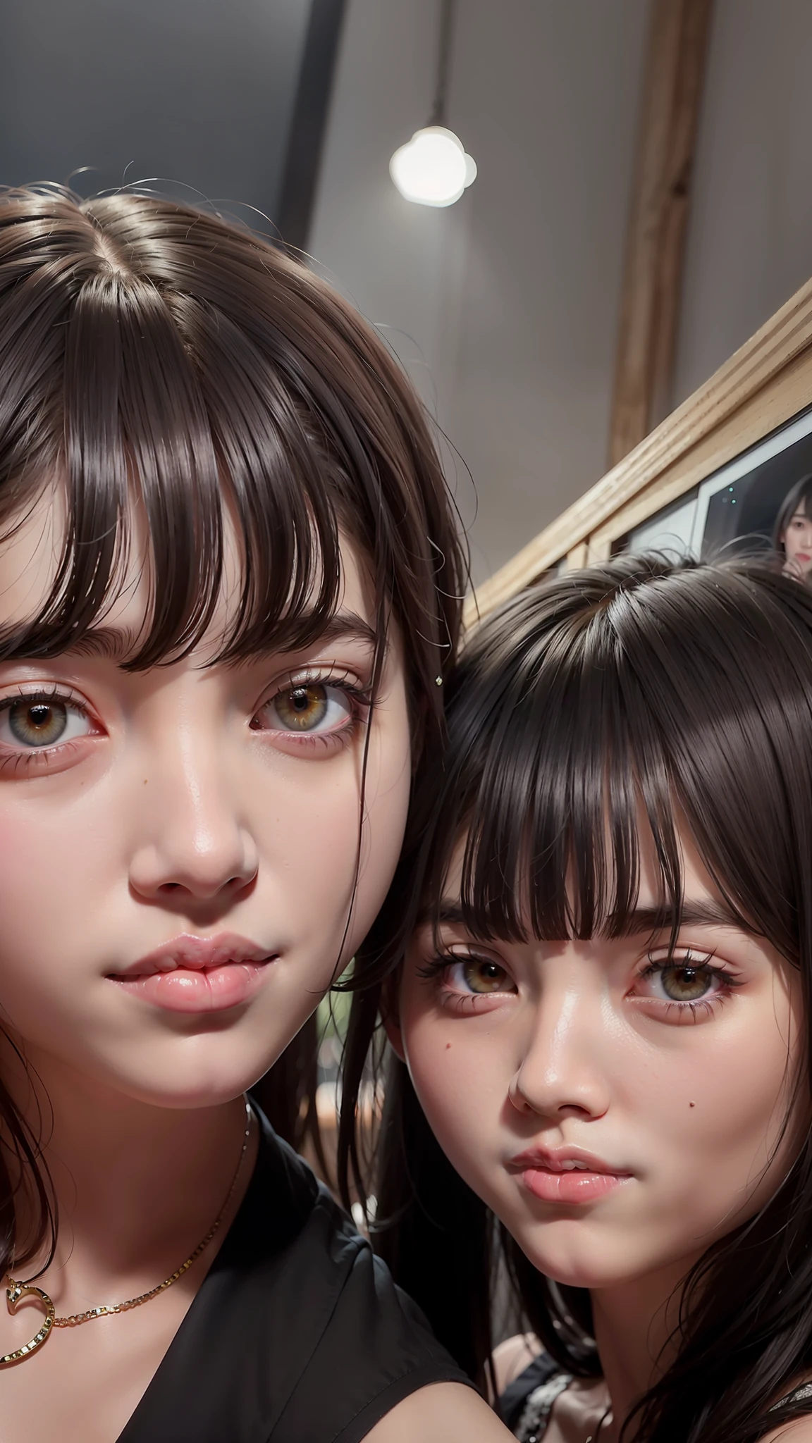 there are two women that are posing for a picture together, yoshitomo nara and aya takano, exclusive, huang yuxing and aya takano, 8k selfie photograph, profile pic, dang my linh, with her long, with a twin, with ivy, lalisa manobal, ruan jia and brom, ayami kojima and lyde caldwell
