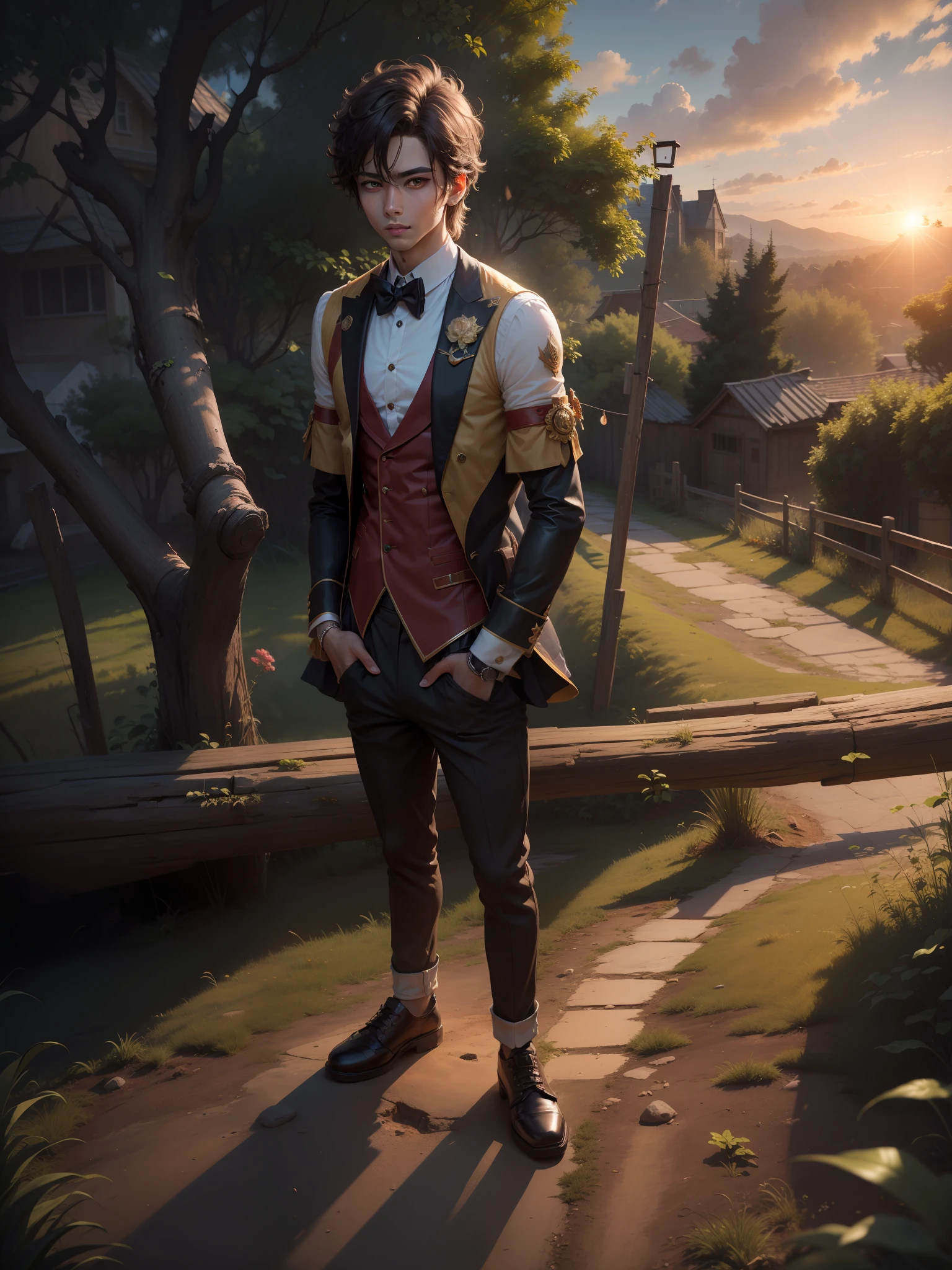 Background sunsed handsome boy 8k ultra Hd imge