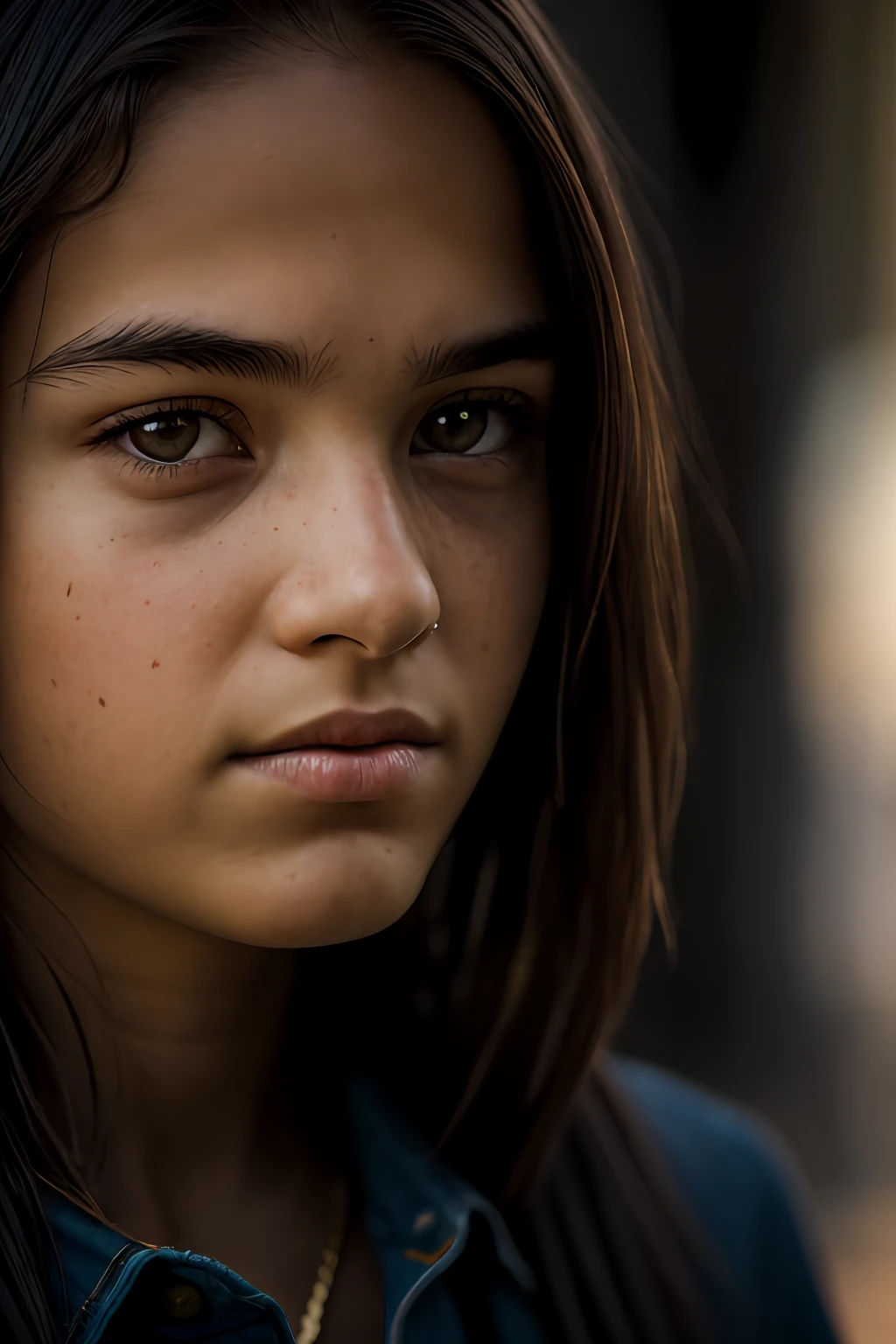 portrait photo of 16yo girl, photograph, highly detailed face, depth of field, moody light, golden hour, style by Dan Winters, Russell James, Steve McCurry, centered, extremely detailed, Nikon D850, award winning photography