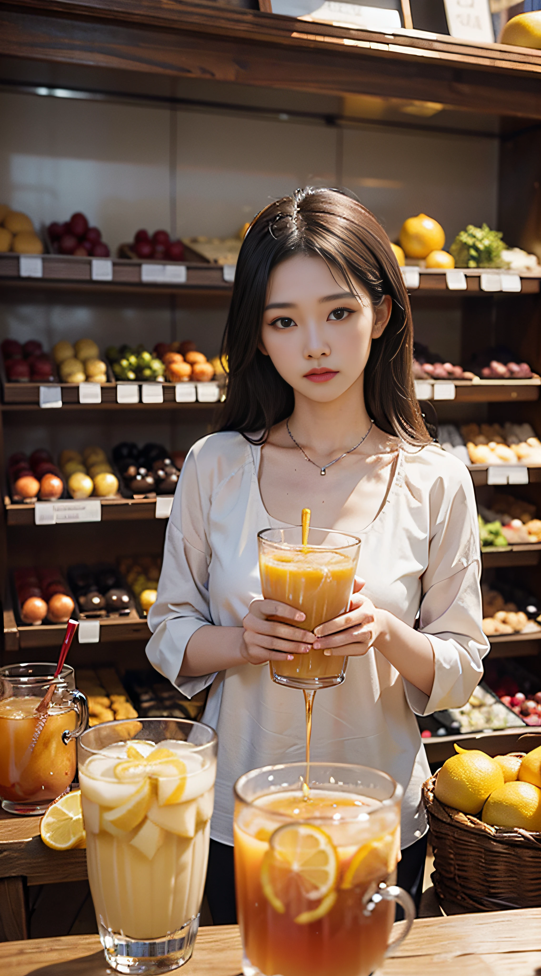 Michelle Ice City,glass,fruit shop,lemon tea