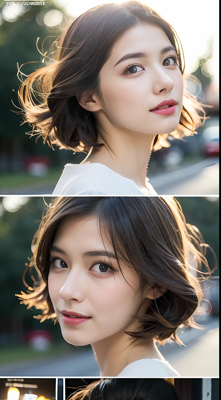 mix4、(8k、RAW Photography、beste-Qualit、​masterpiece:1.2)、(realisitic、a photorealistic:1.37)、1girl in、cute little、A city scape、natta、Sateen、wetty、profesional lighting、photon maping、Radio City、physically-based renderingt、Gradient brunette hair、short  curly hair、a handsome、girly、White Ball Set、superior image quality、high - res、1080p、(Clear face)、(Detailed face description)、(Detailed hand description)、(masuter piece)、(Exquisite CG)、 extreme light and shadows、​masterpiece、abundant detail、(Exquisite facial features)、(Top image quality)、(​masterpiece)、(Eye of Detail)、Looking forward to your eyes